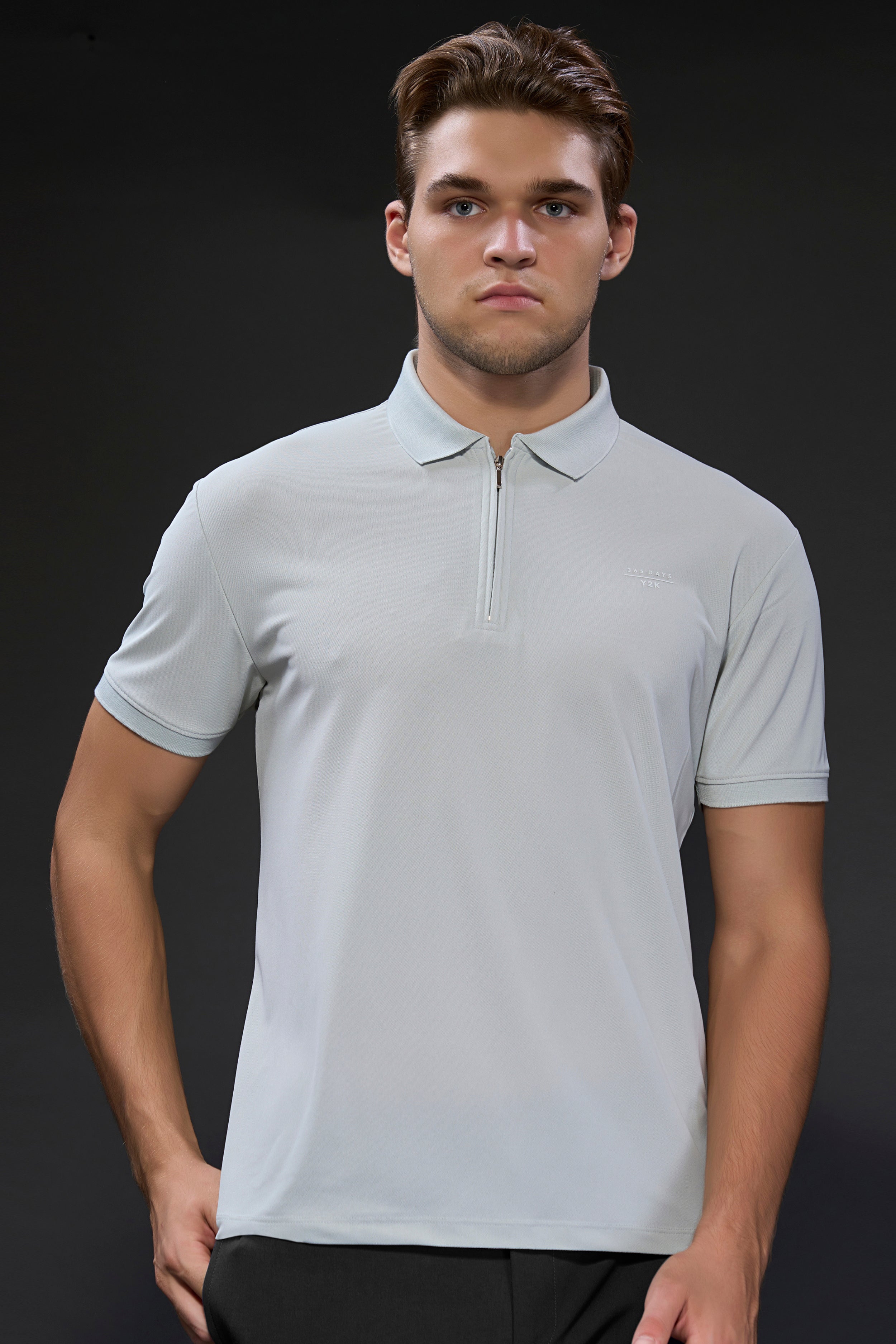 Sea Green 365 Days Y2K Polo T-shirt