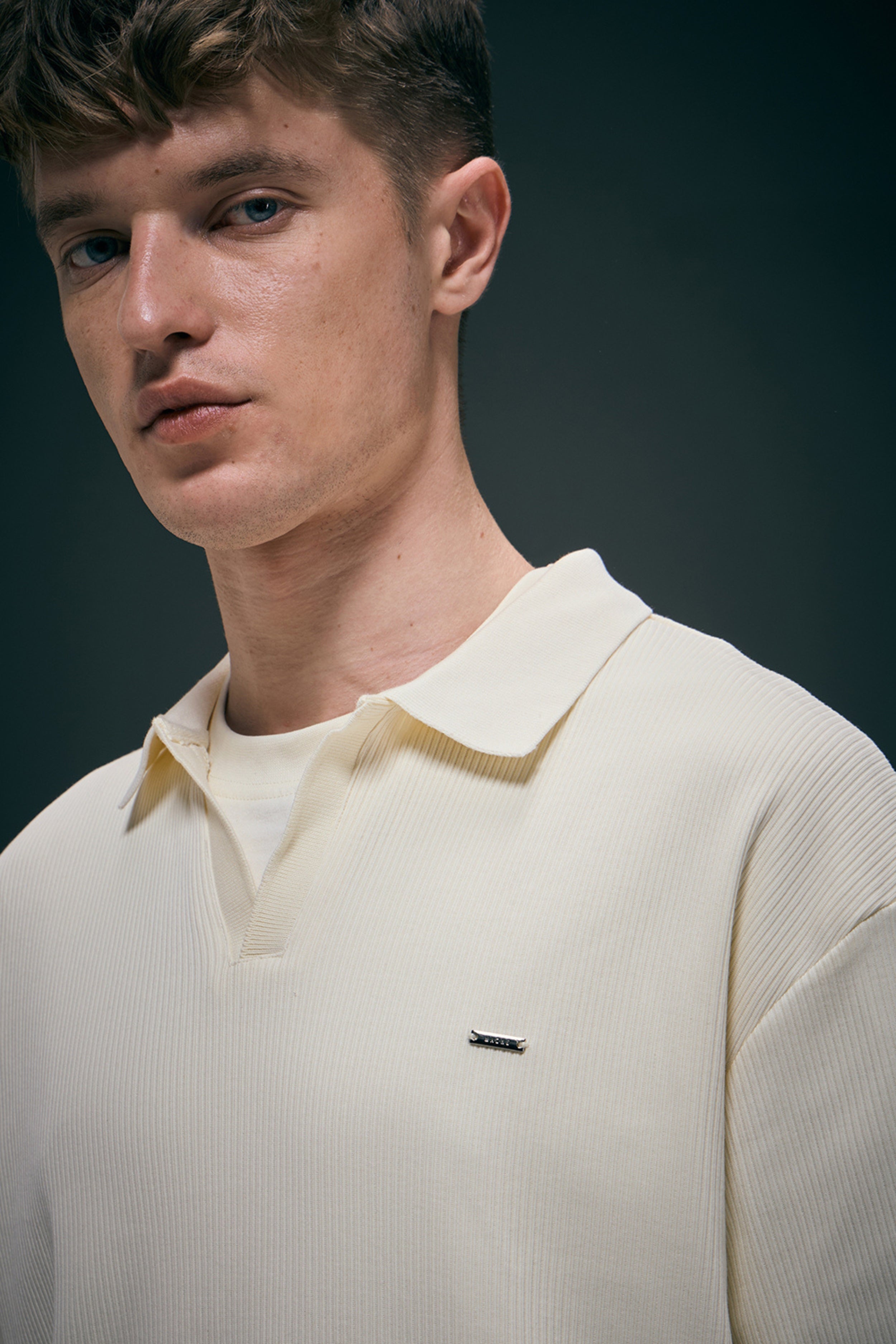 Old Money Knit Polo - Powder White