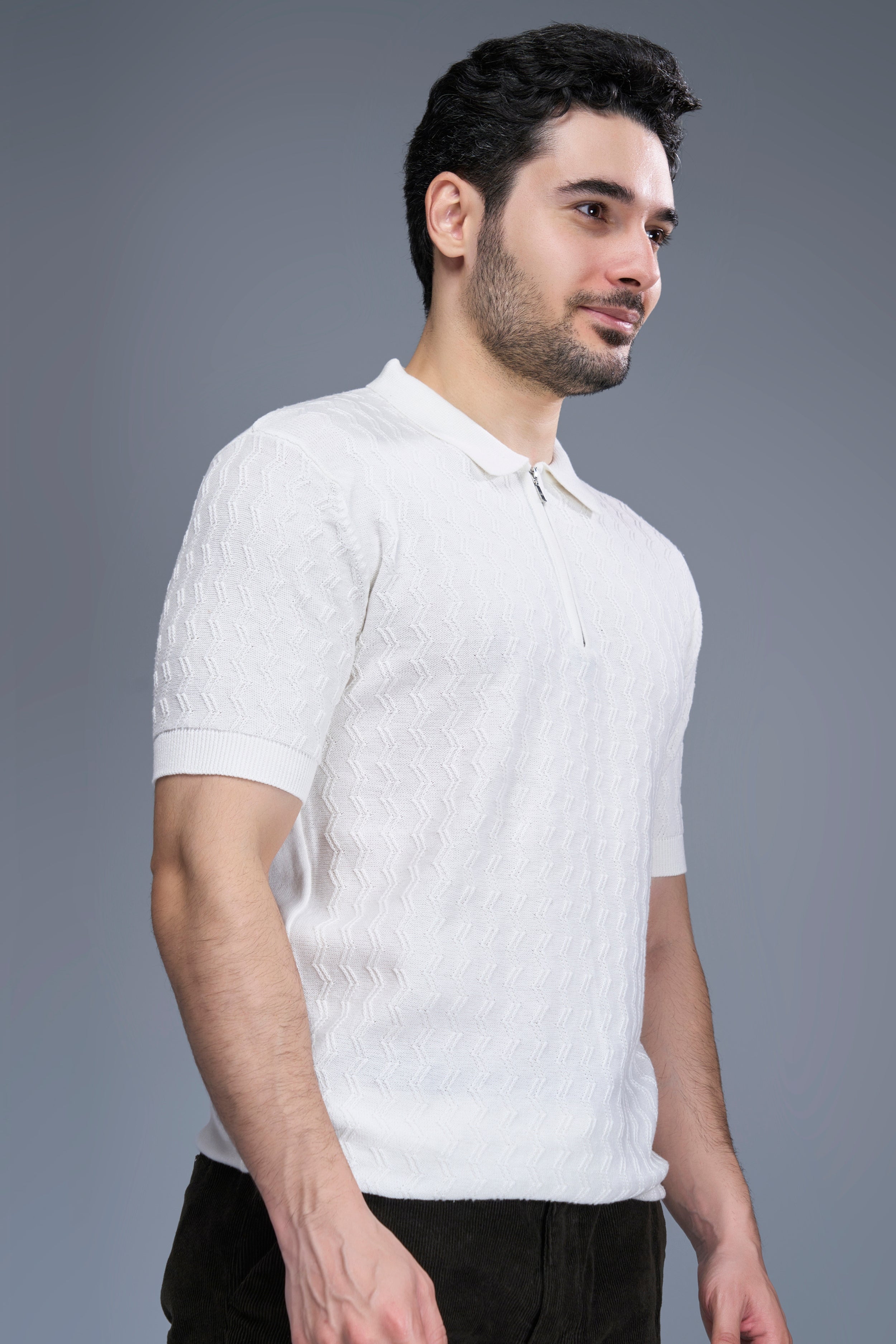 White - Luxe Knitted Polo
