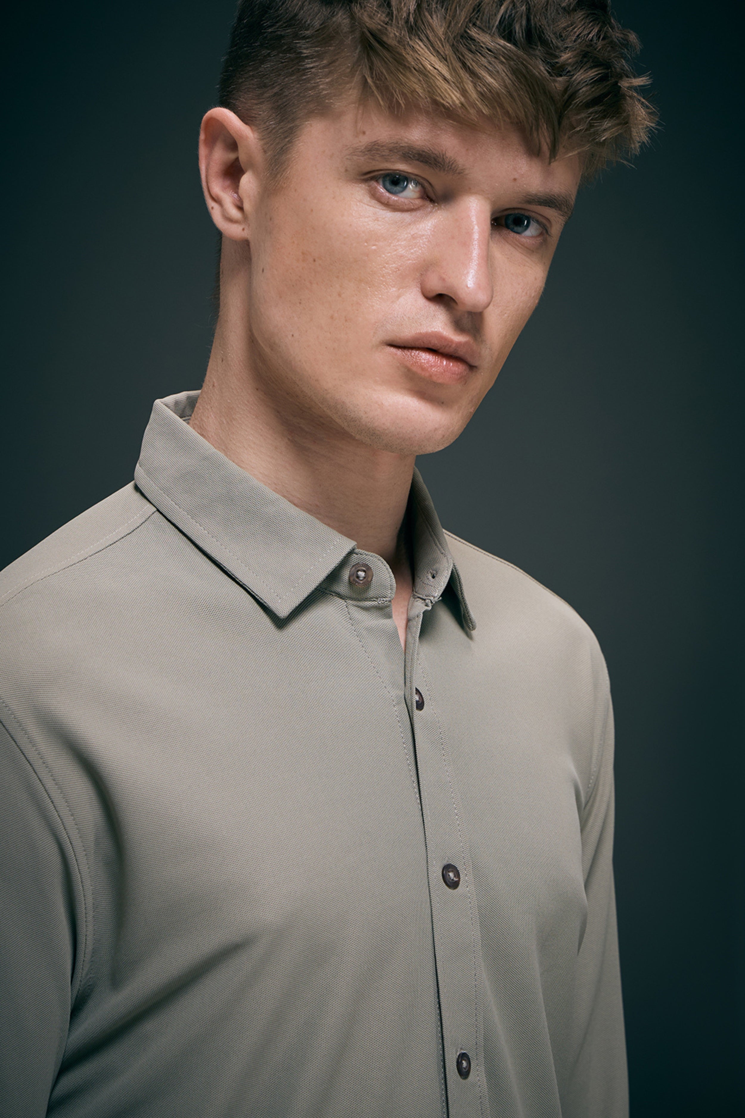 Olive Smart Tech Full Sleeve Shirt