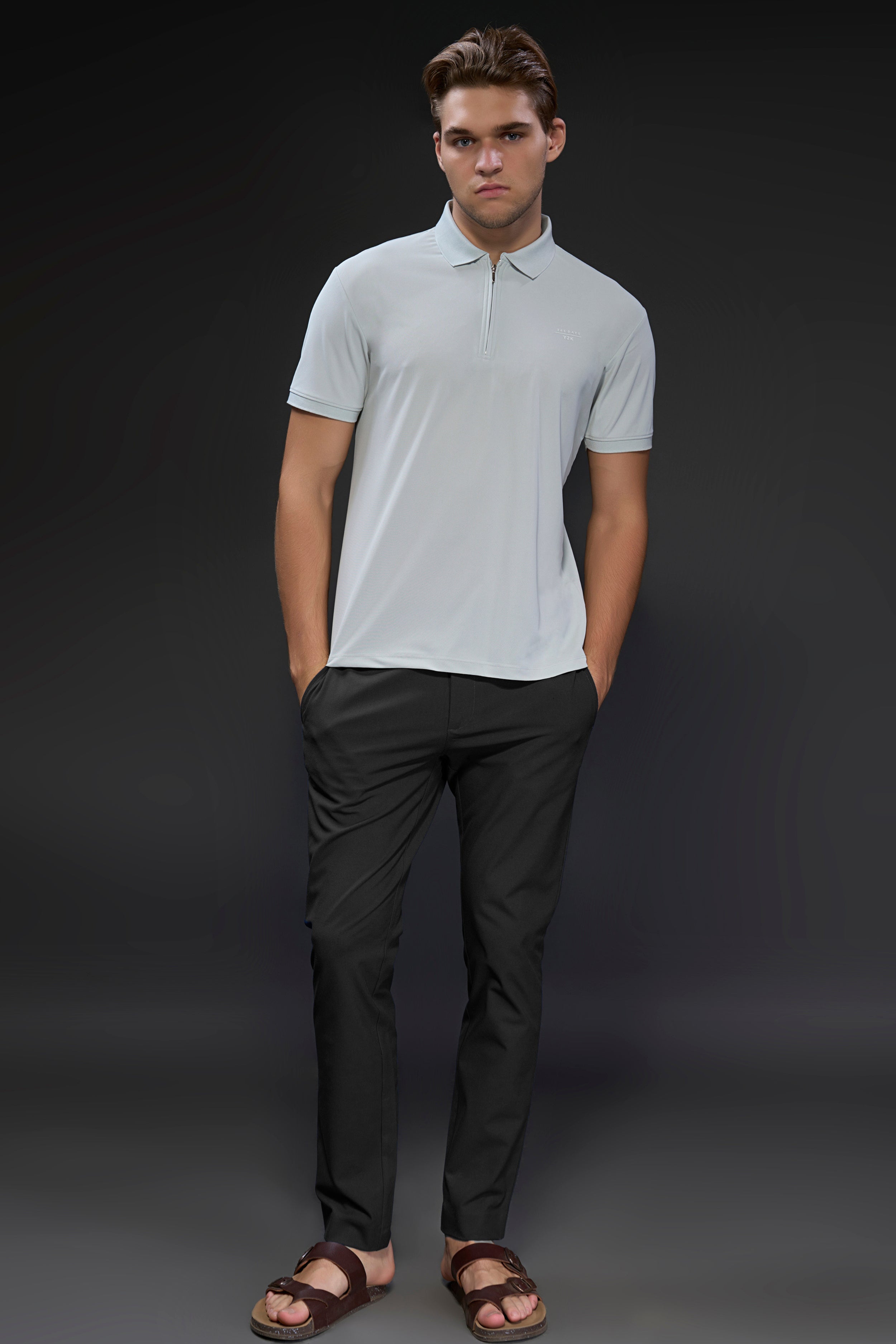 Sea Green 365 Days Y2K Polo T-shirt