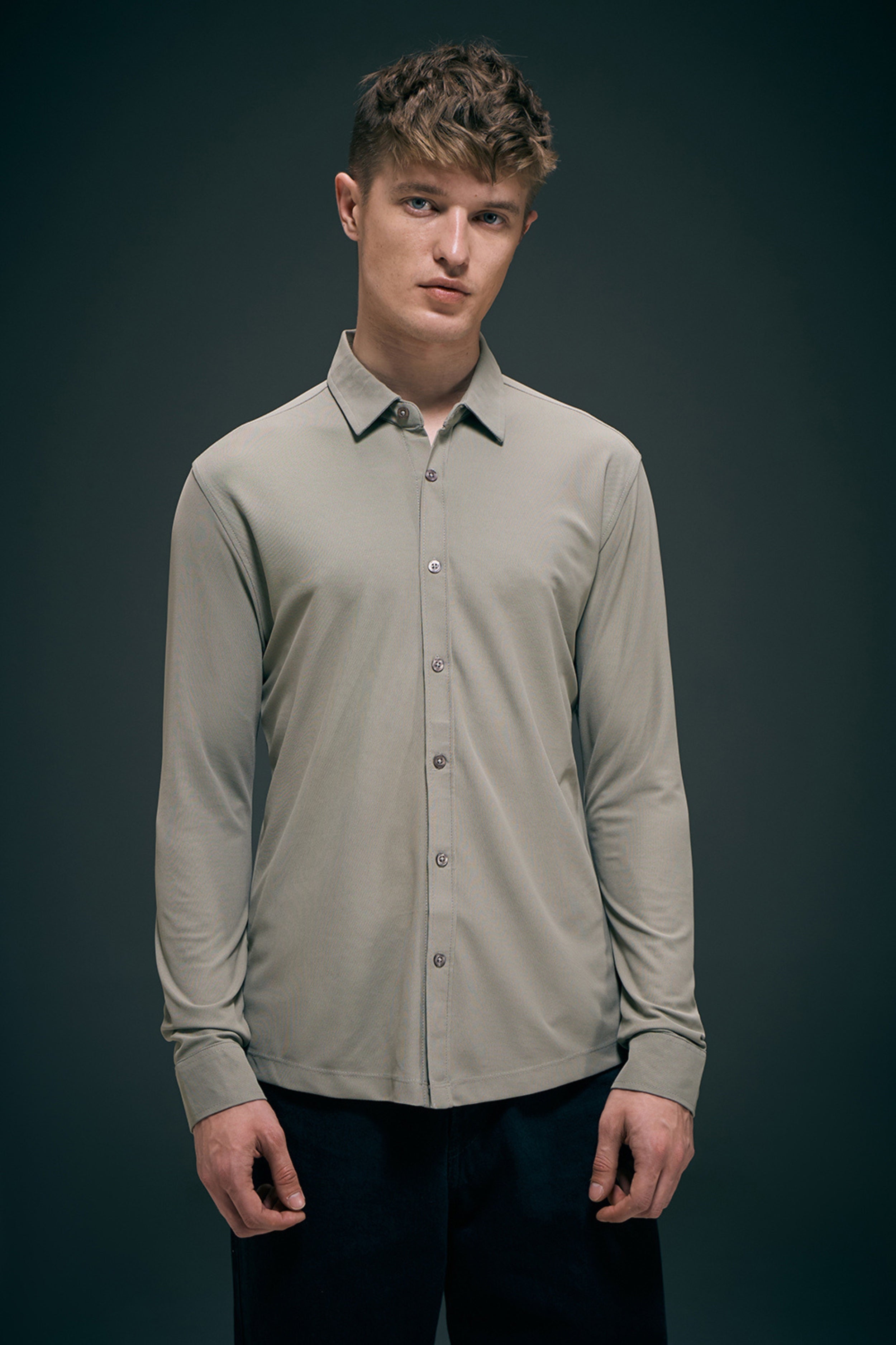 Olive Smart Tech Full Sleeve Shirt
