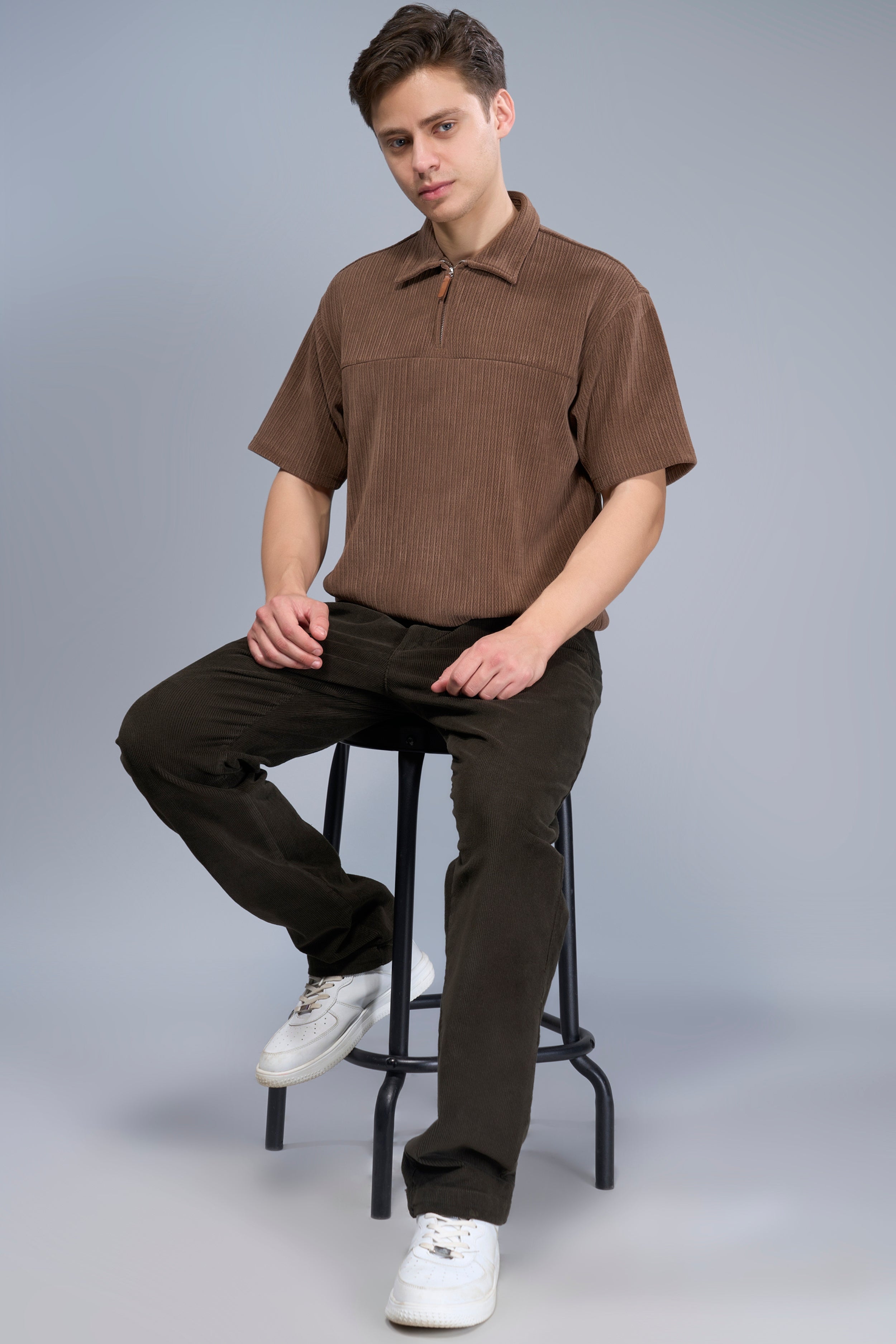 Cappuccino - Old Money Zip Polo