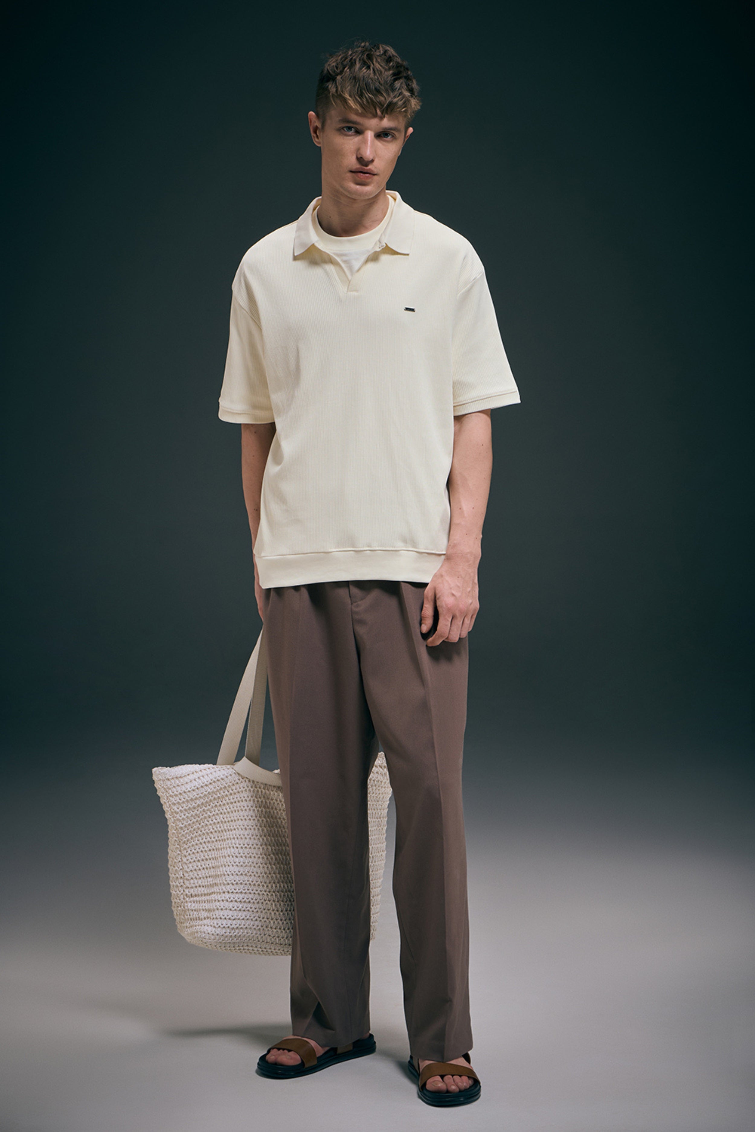 Old Money Knit Polo - Powder White