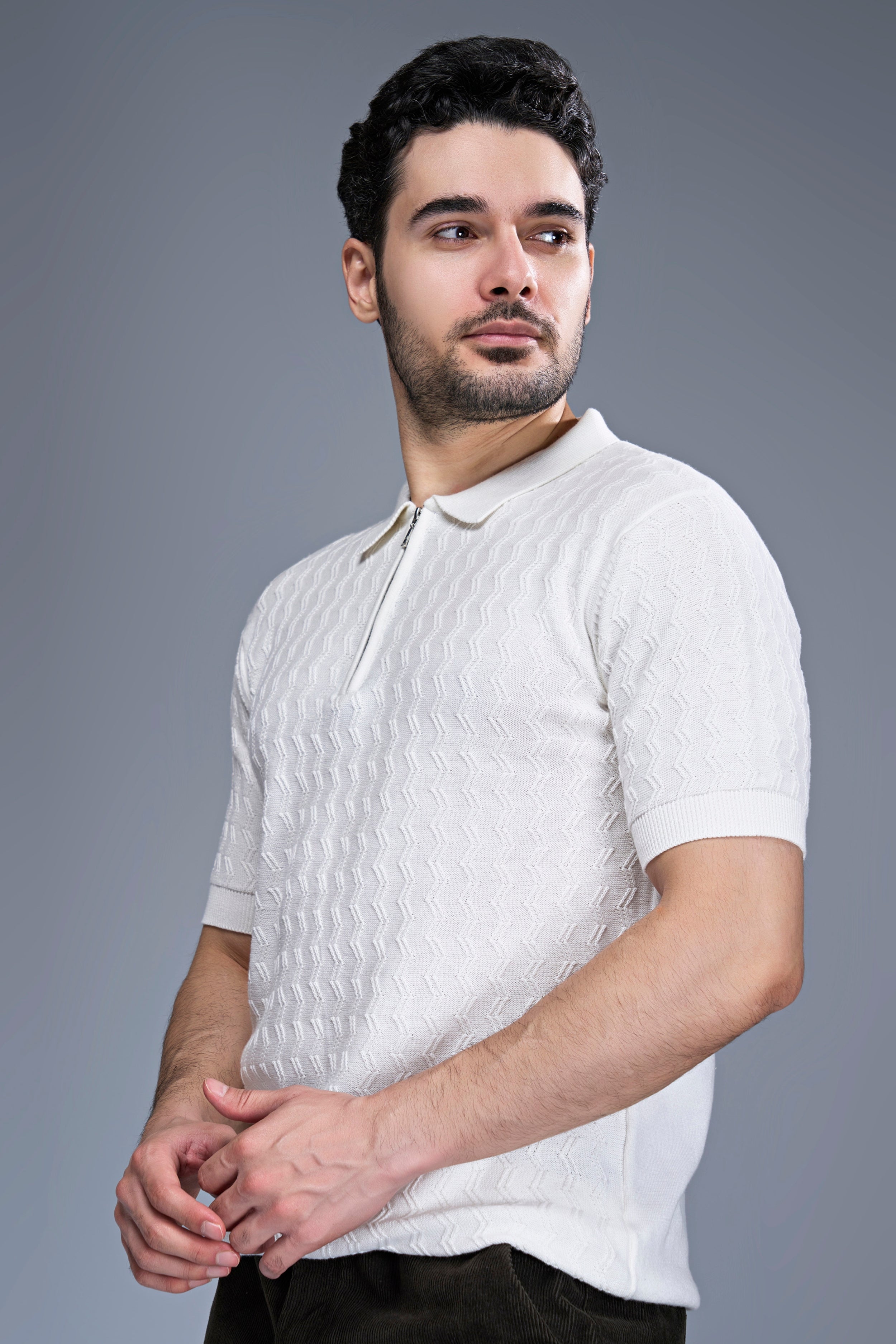 White - Luxe Knitted Polo