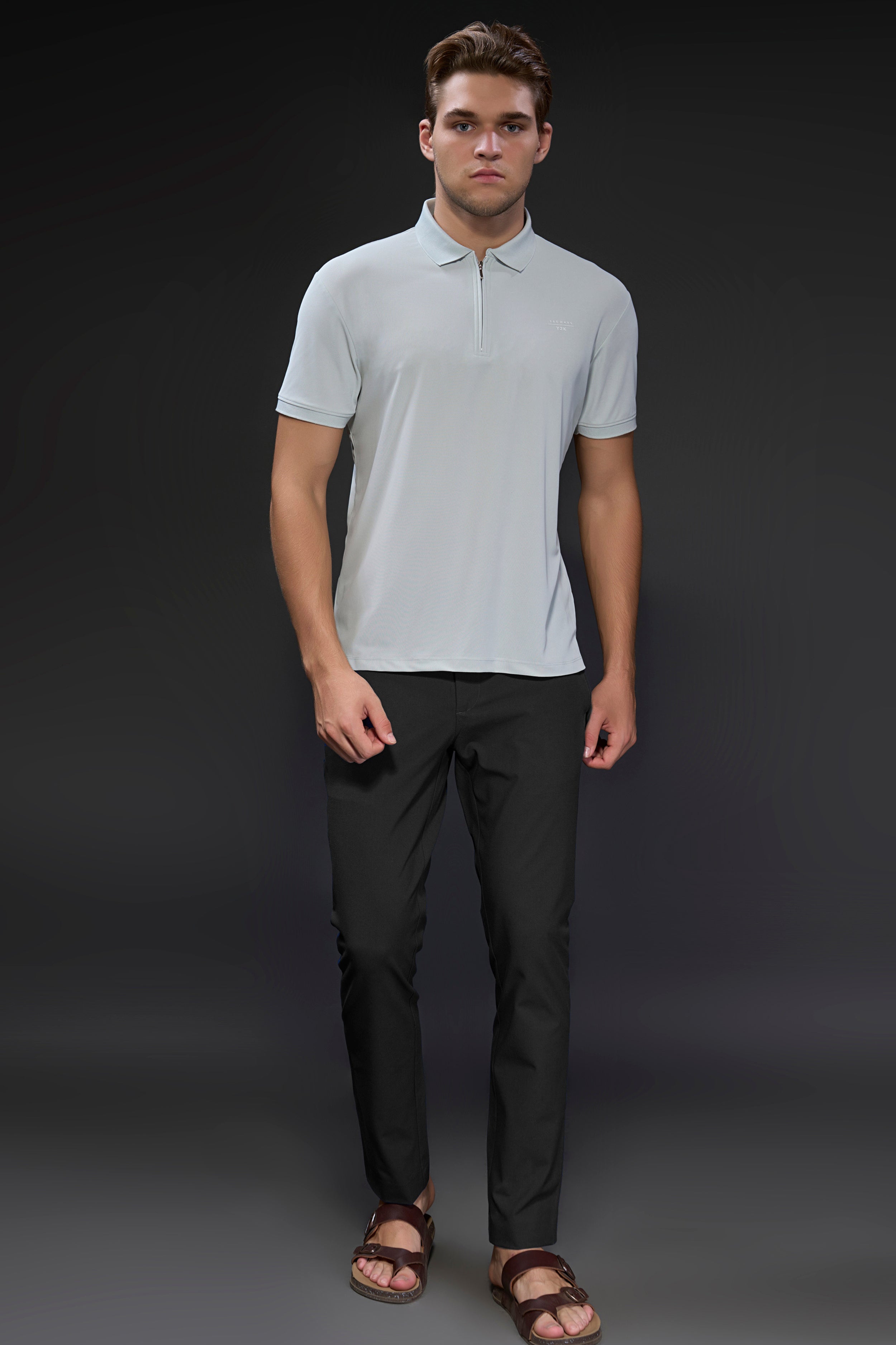 Sea Green 365 Days Y2K Polo T-shirt
