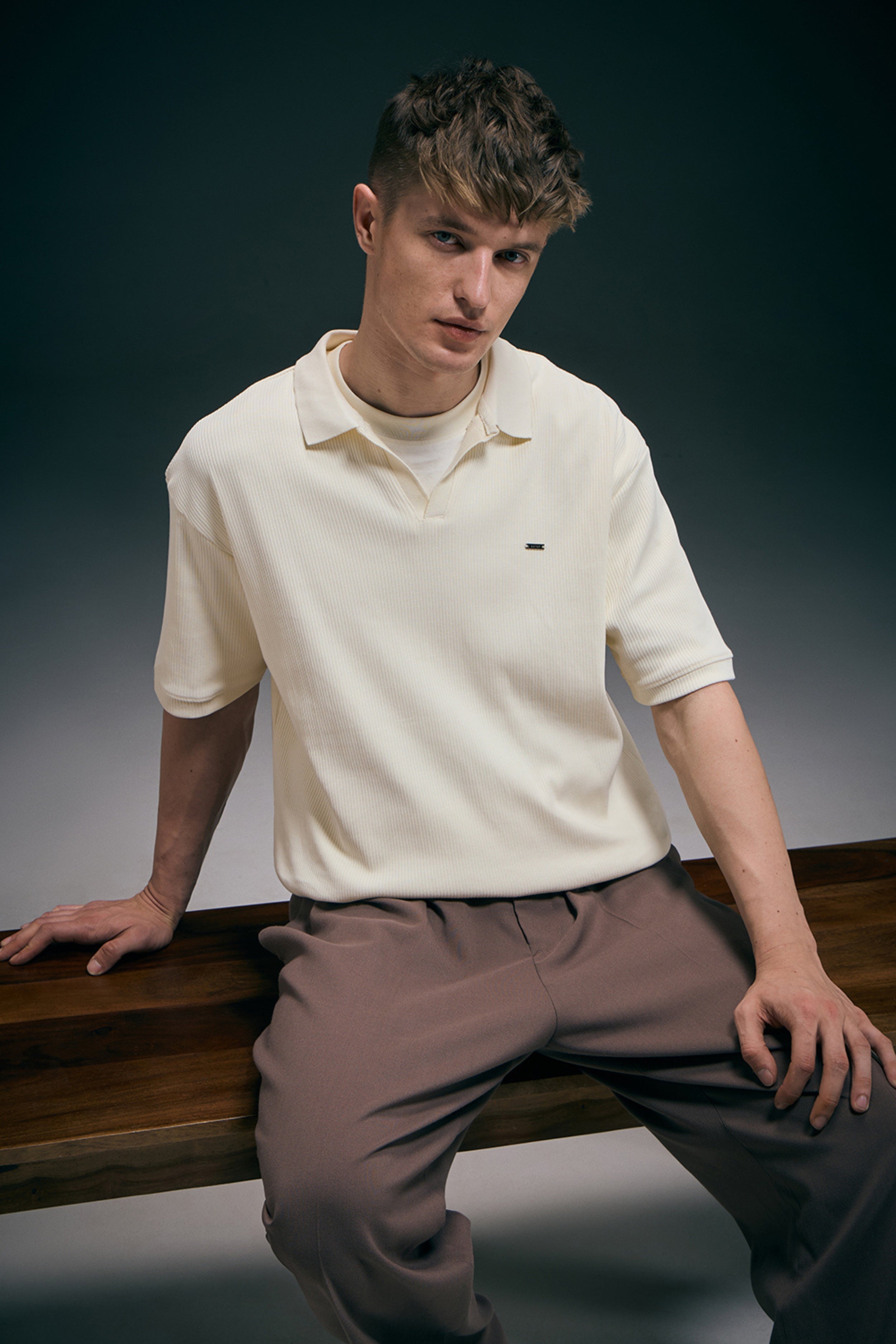 Old Money Knit Polo - Powder White