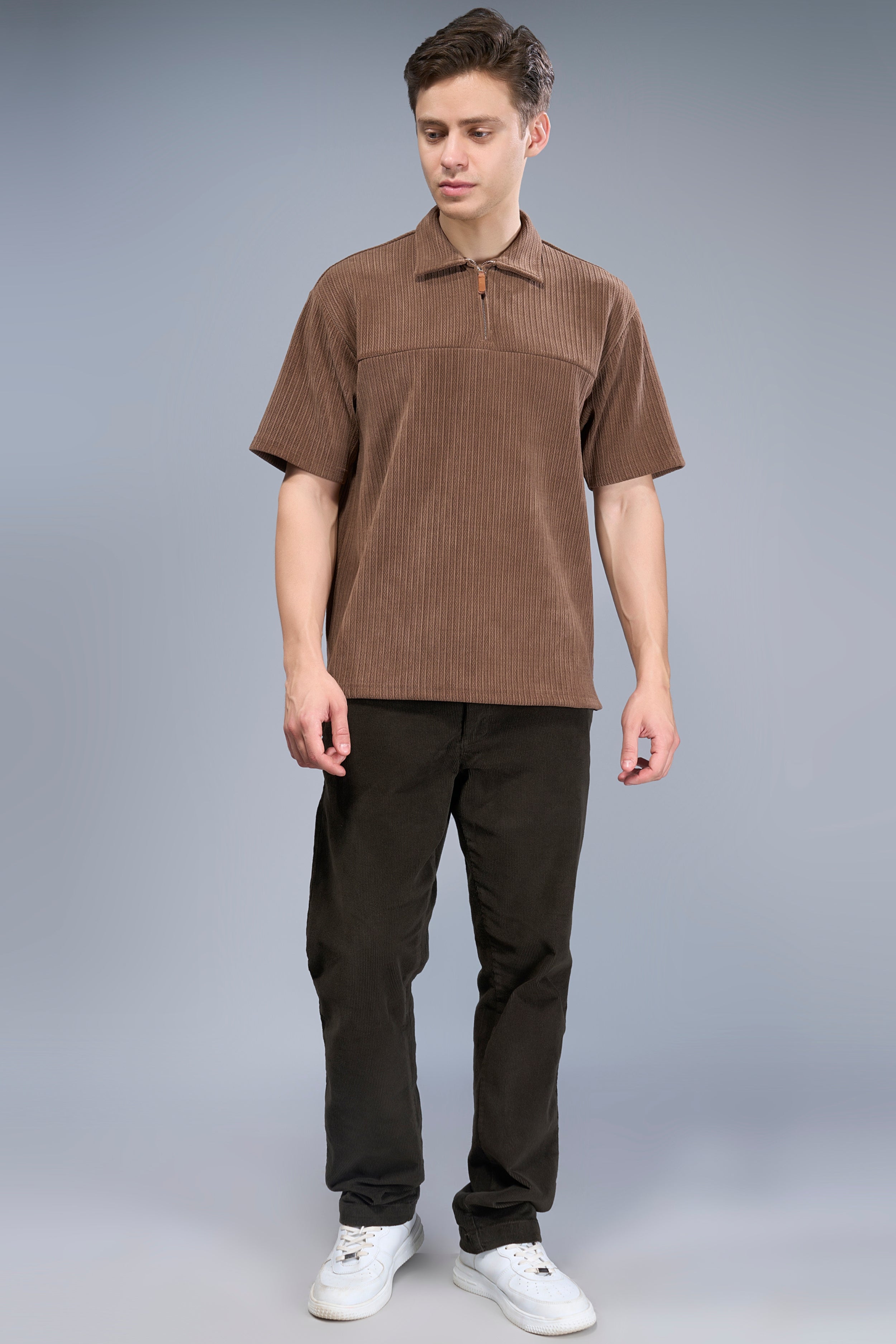 Cappuccino - Old Money Zip Polo