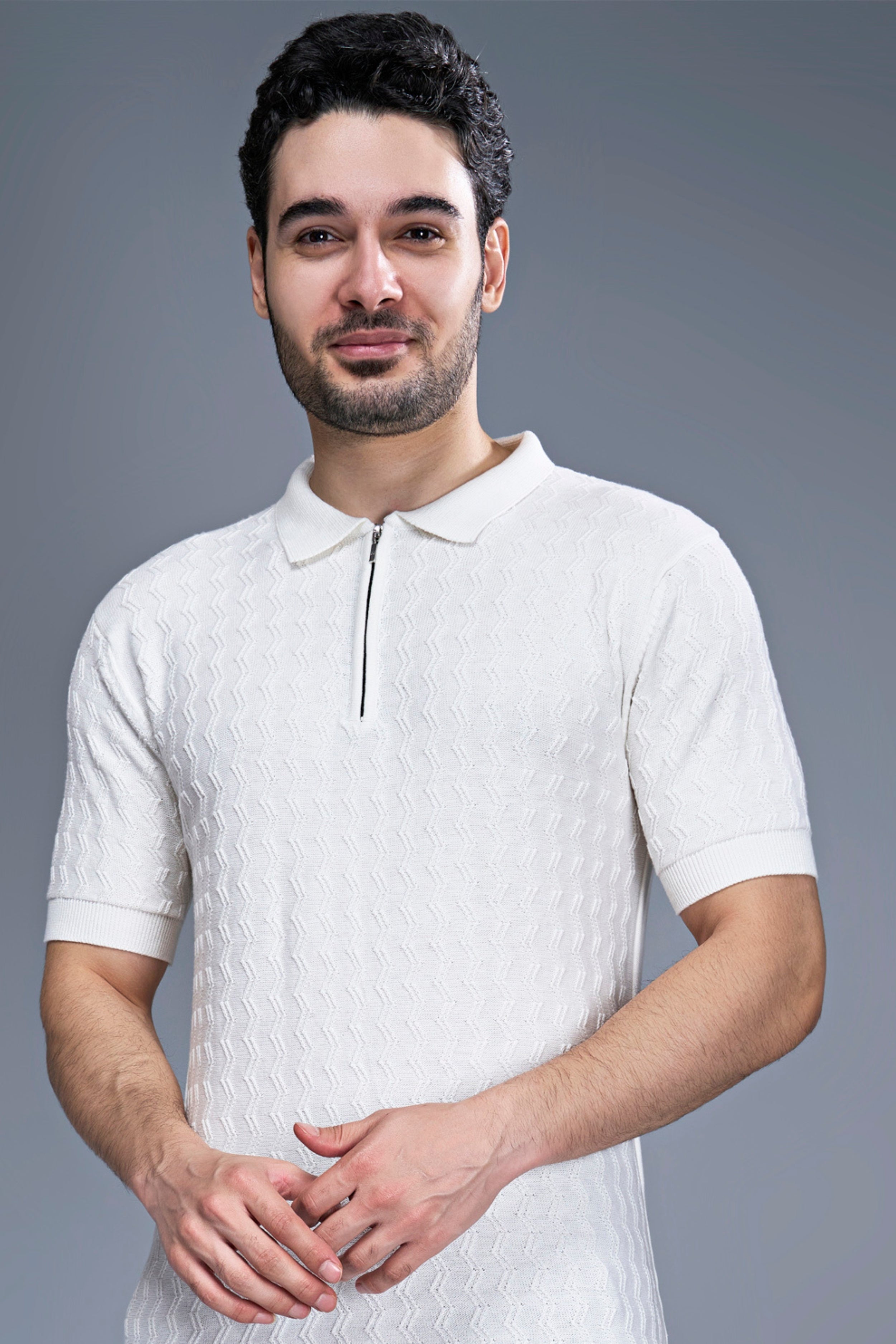 White - Luxe Knitted Polo