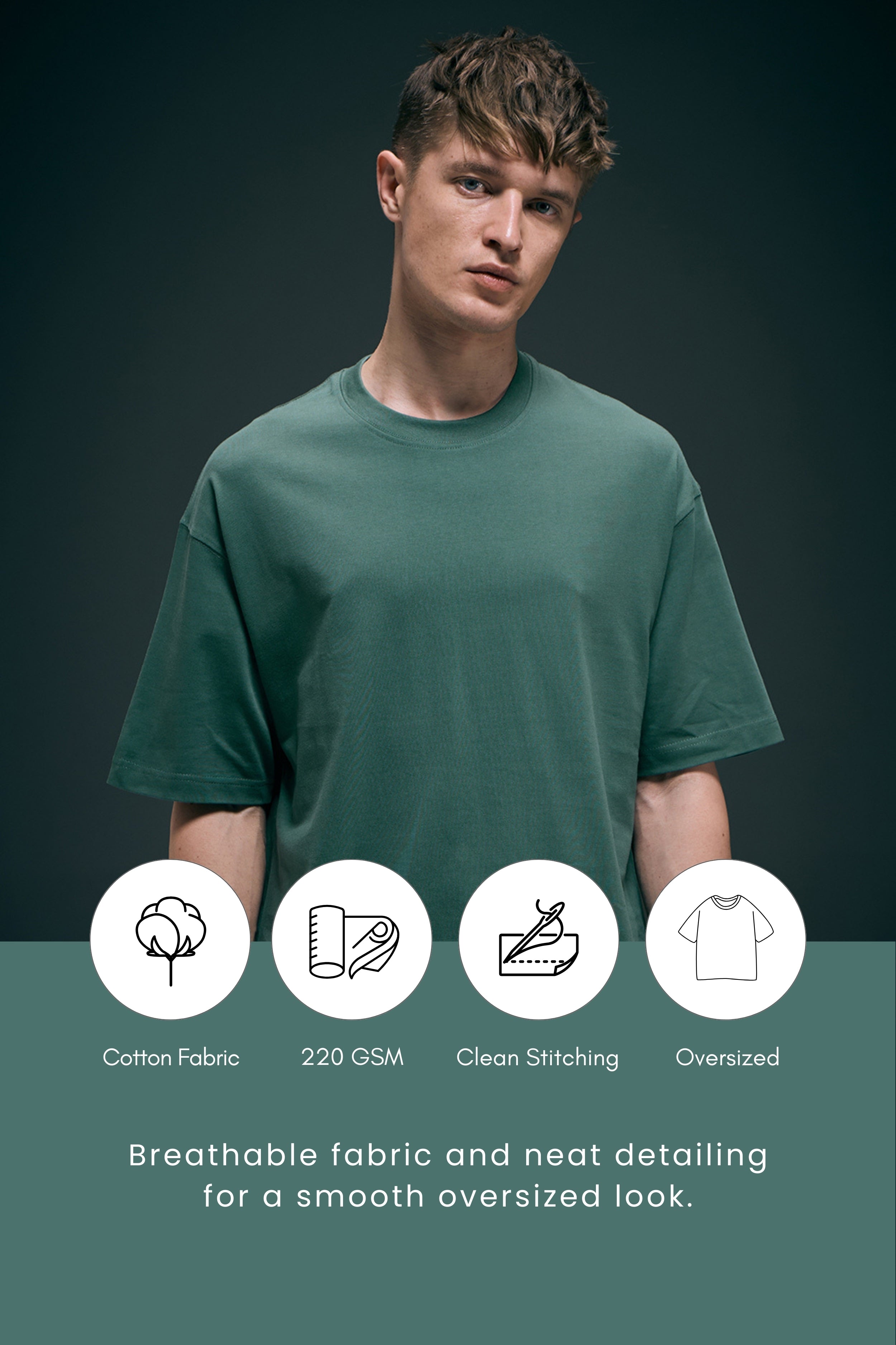 Berry Green - Oversized drop shoulder