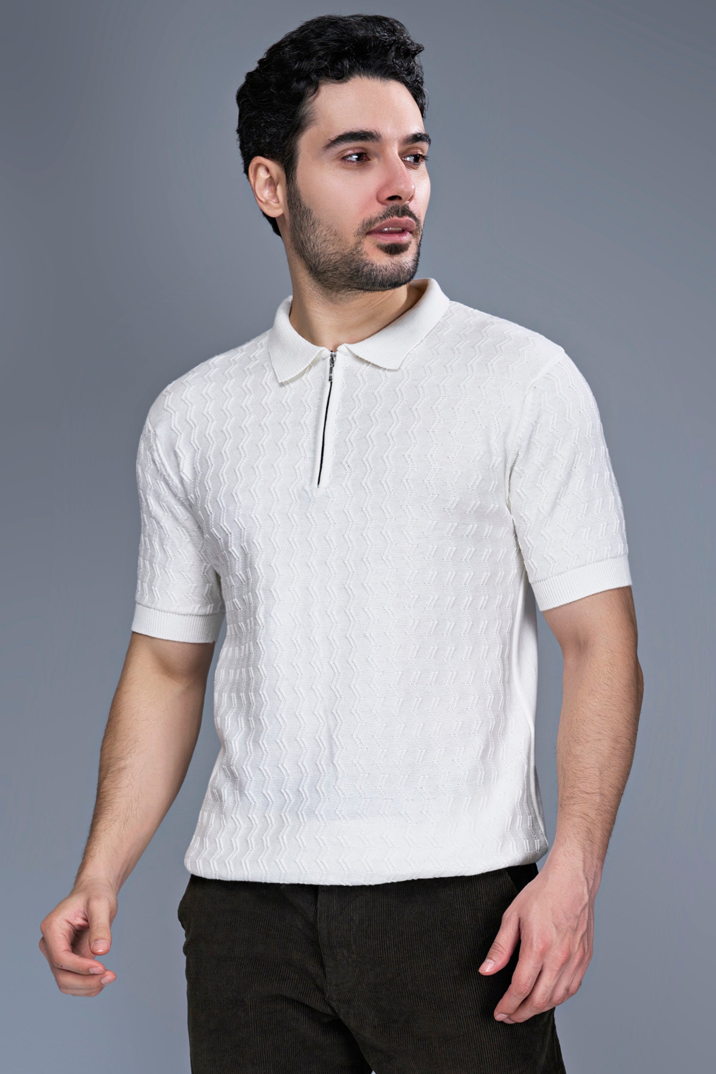 White - Luxe Knitted Polo