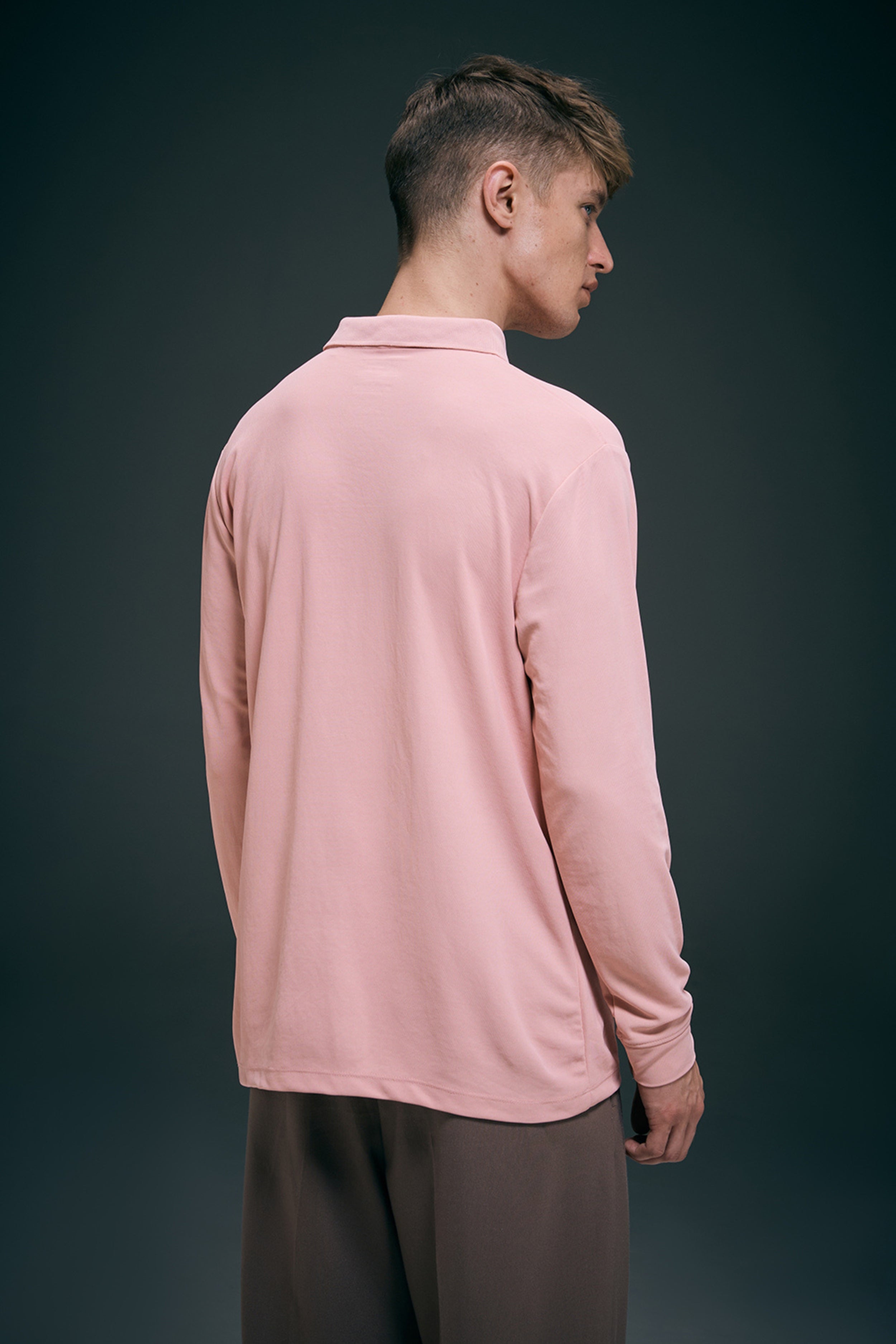 Mauve Full Sleeve Smart Tech Polo
