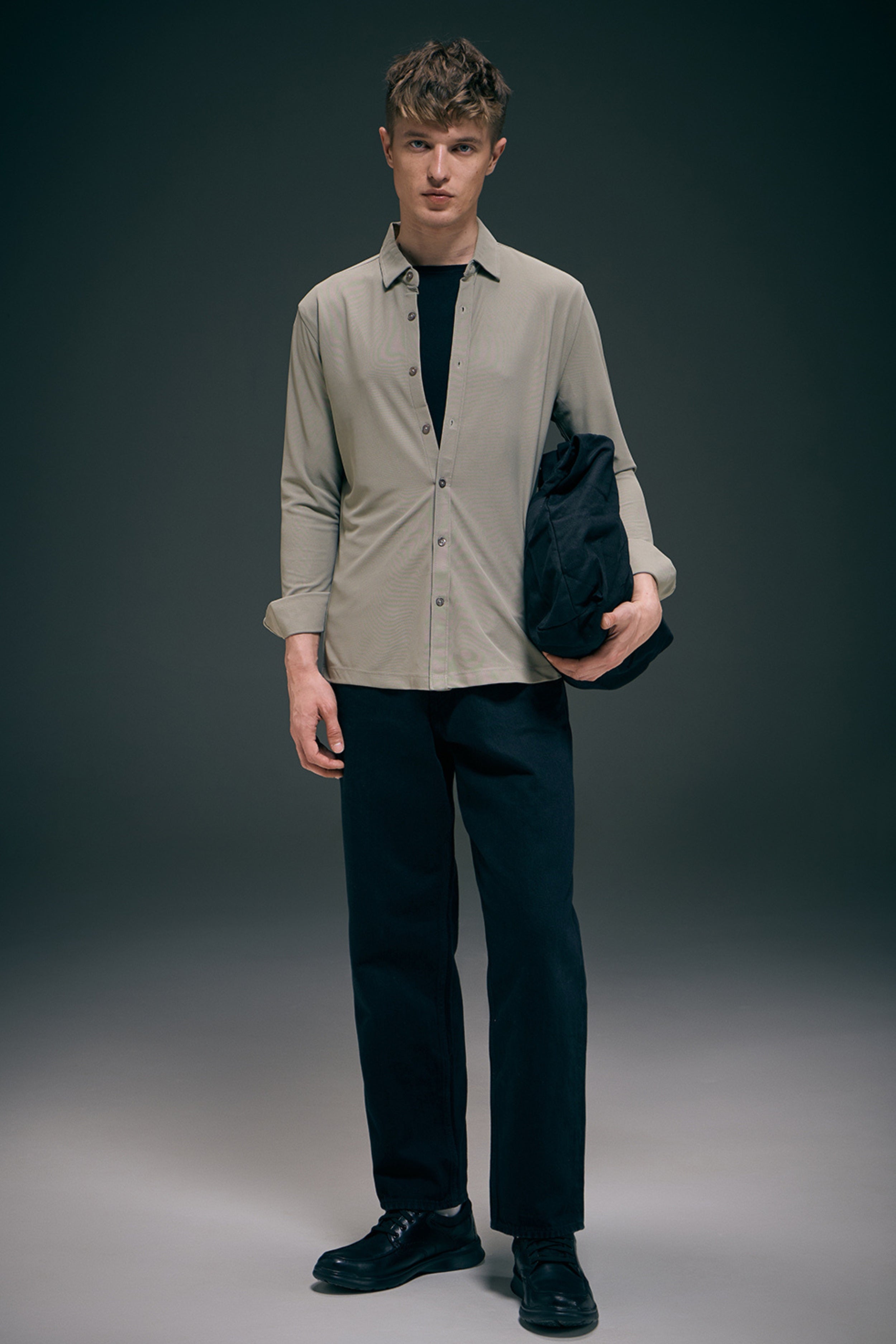 Olive Smart Tech Full Sleeve Shirt