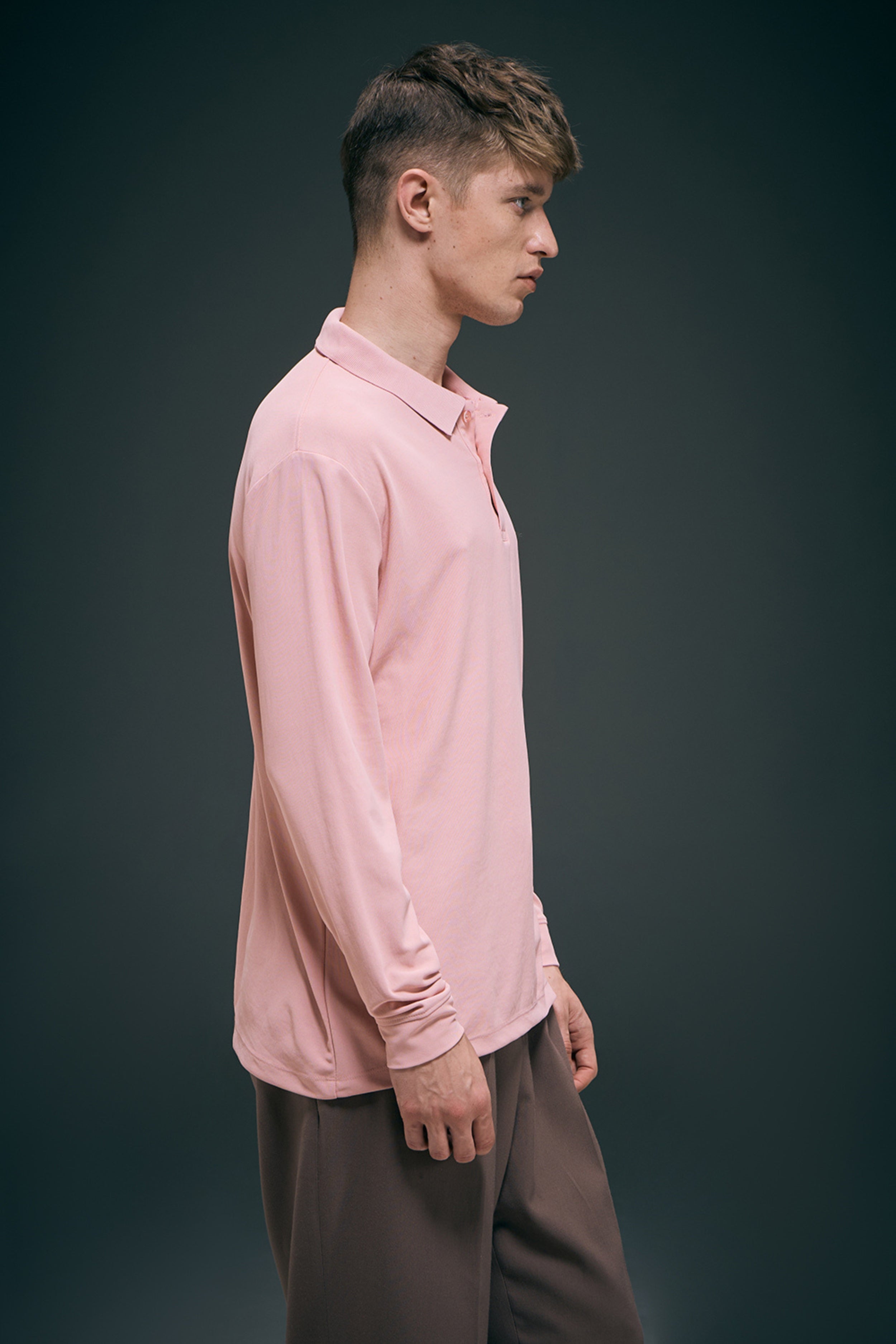 Mauve Full Sleeve Smart Tech Polo