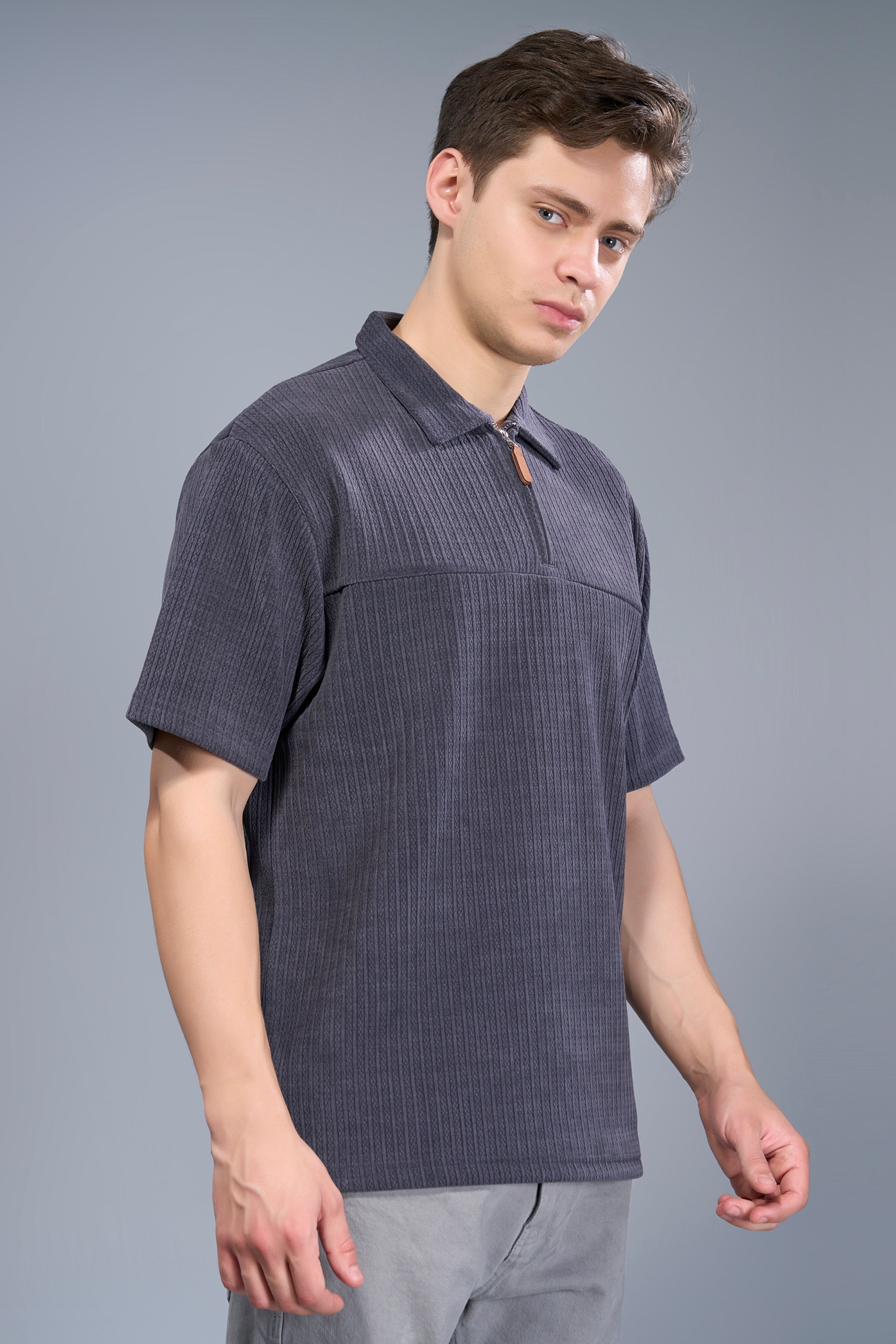 German Grey - Old Money Zip Polo