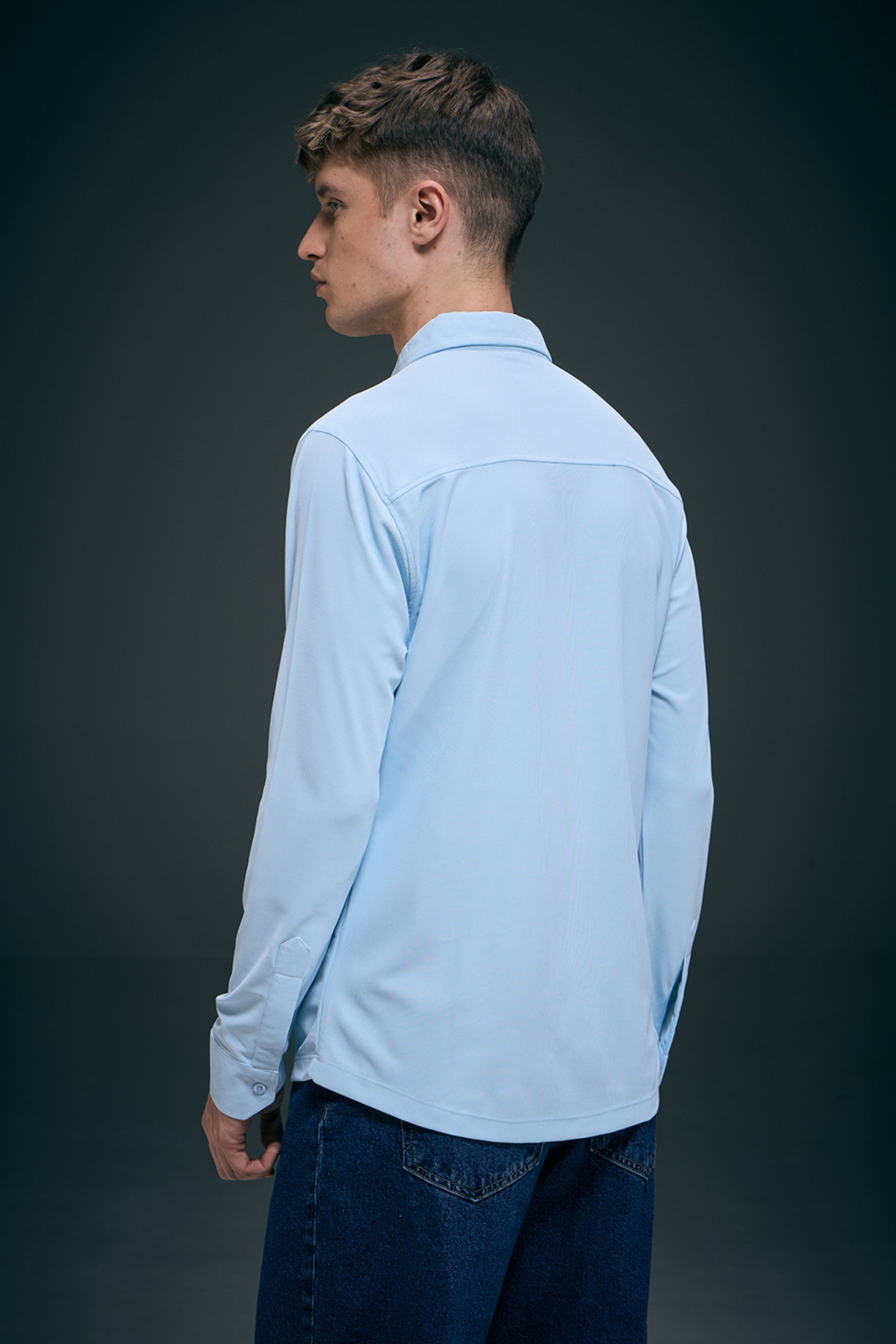 Powder Blue Smart Tech Full Sleeve Shirt