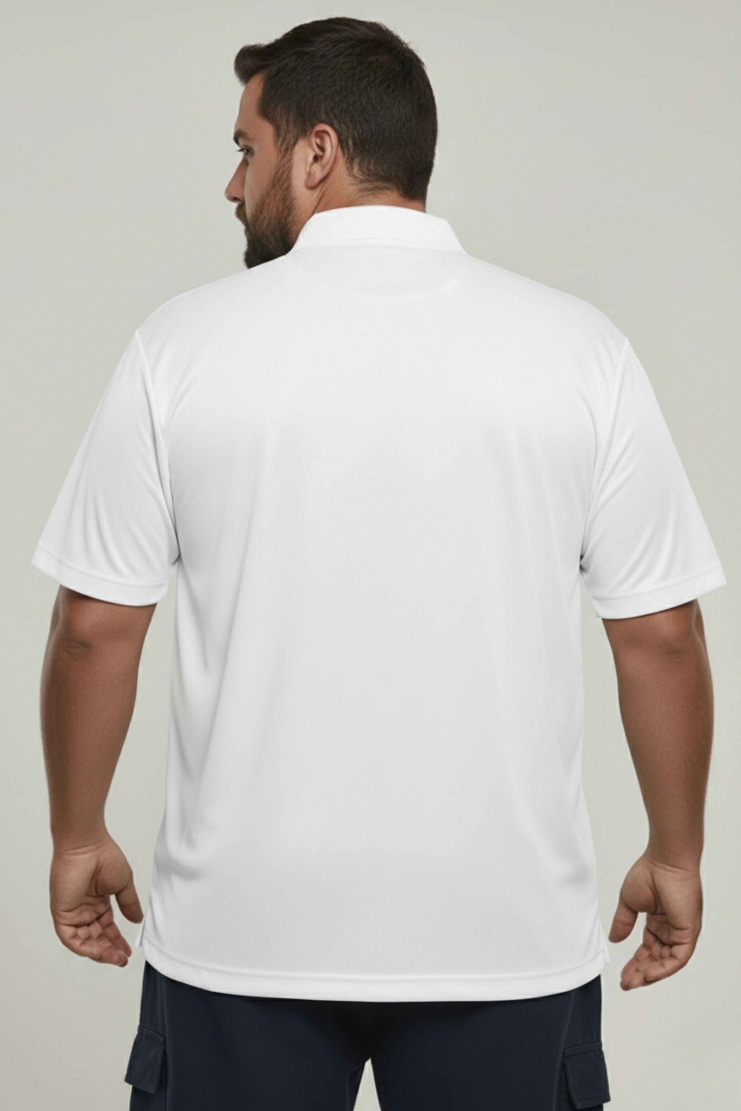 White - Smart Tech Polo Plus Size