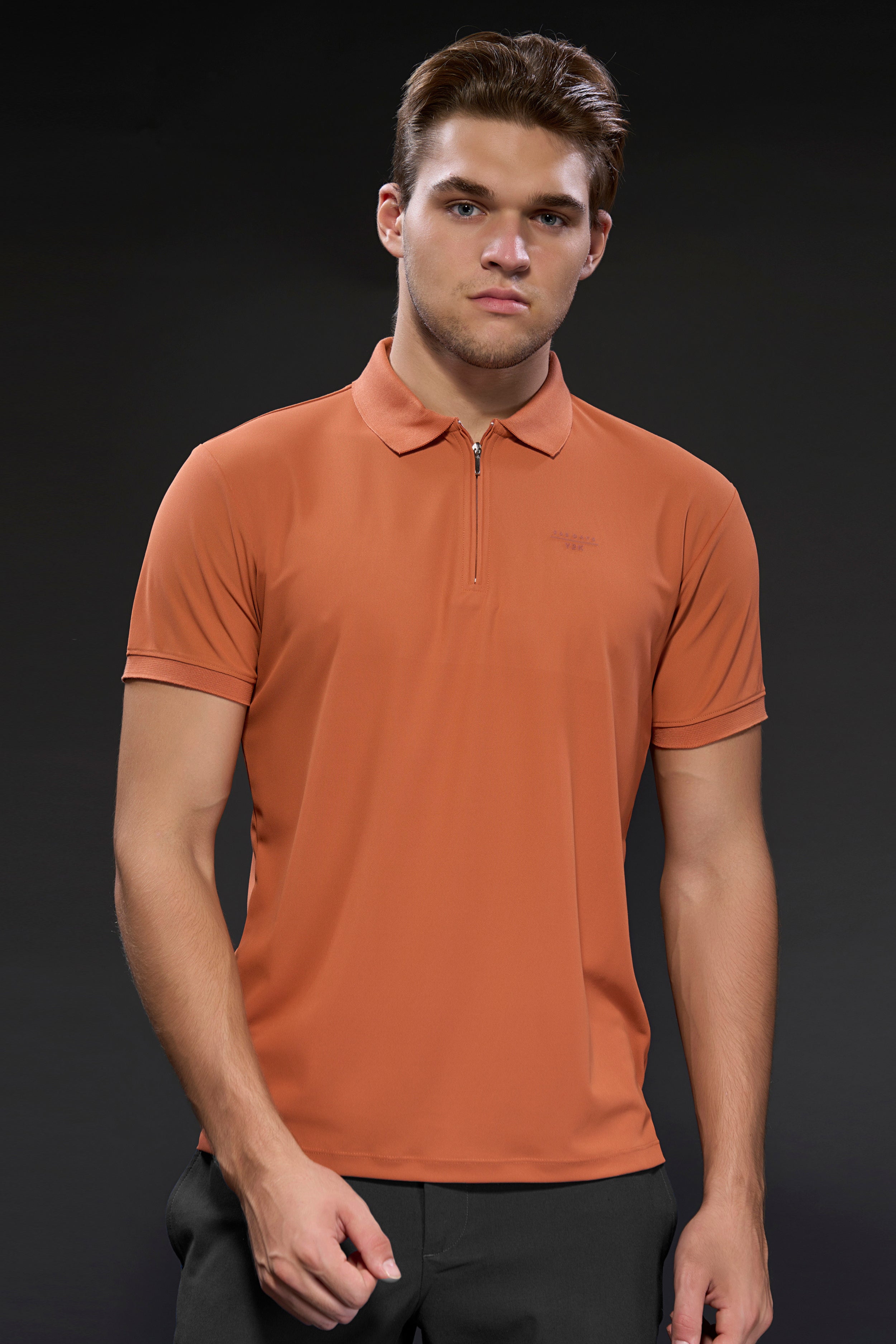Rust Orange 365 Days Y2K Polo T-shirt