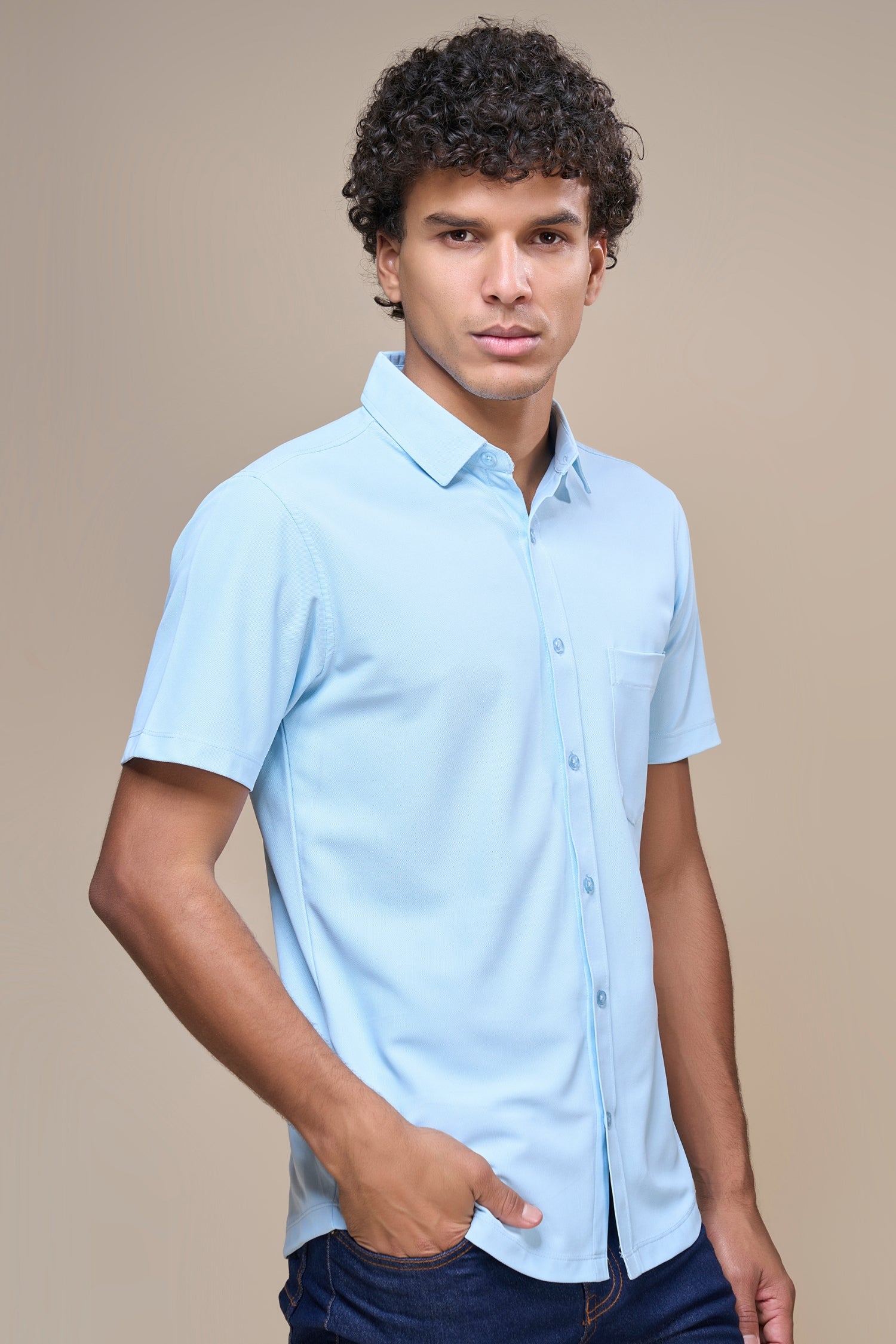 Powder Blue - Smart Tech Pocket Shirt
