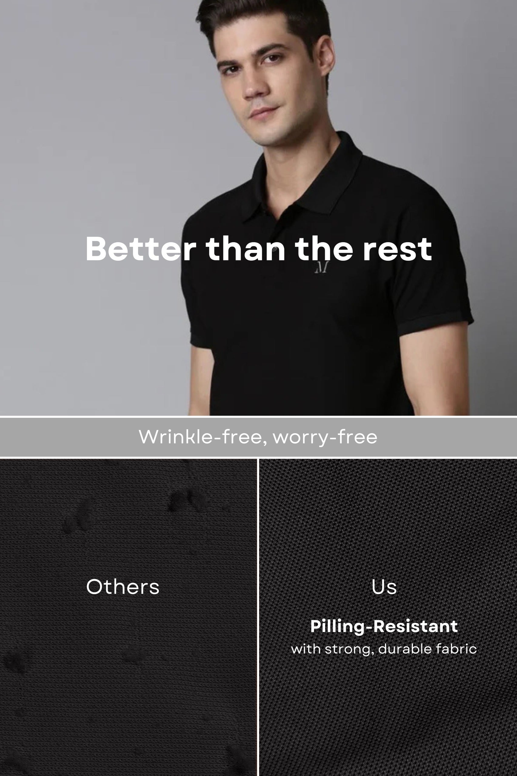 Smart Tech Polo - Black Plus Size