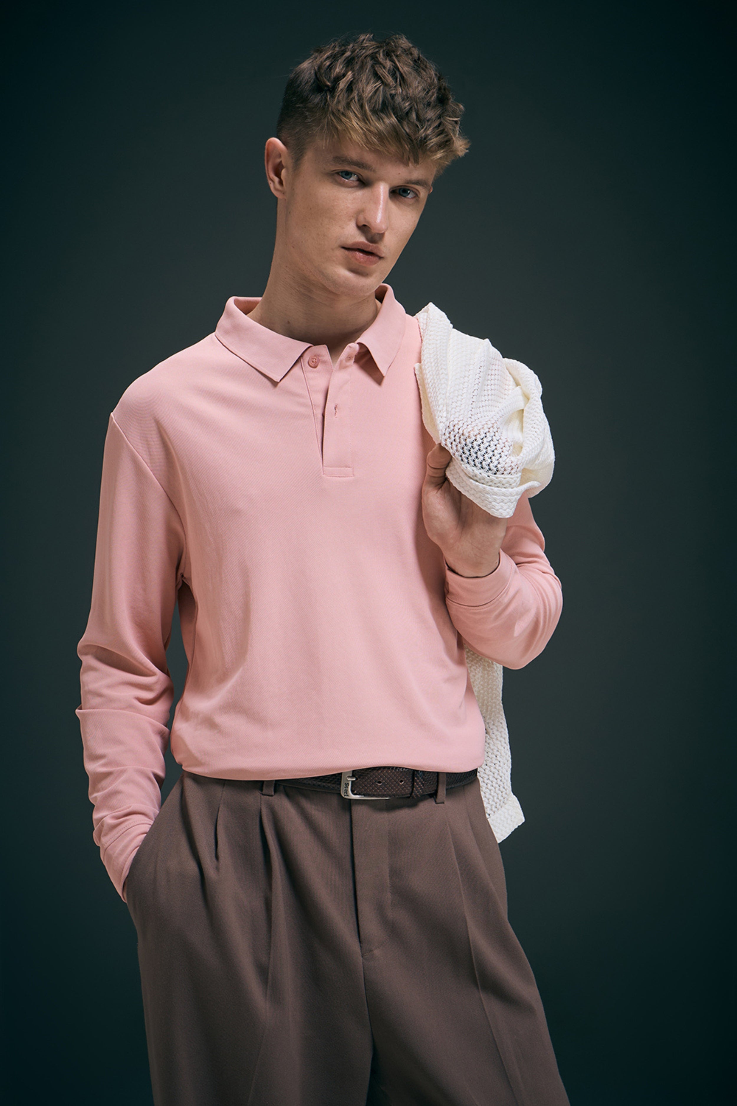 Mauve Full Sleeve Smart Tech Polo