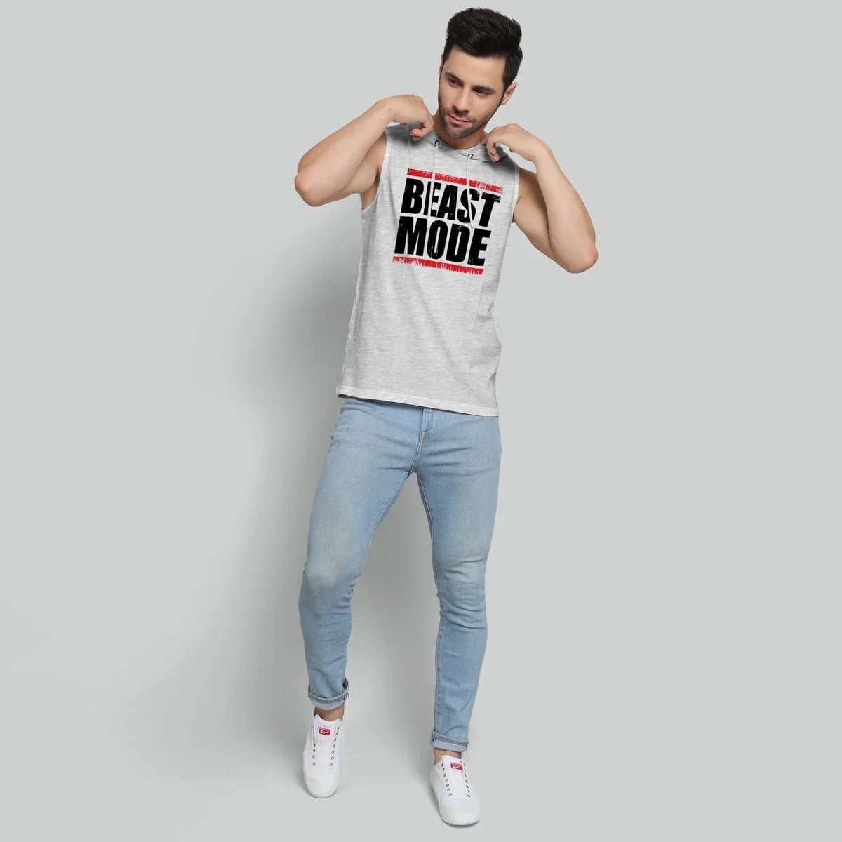 BEAST MODE GREY HOODIE SANDO