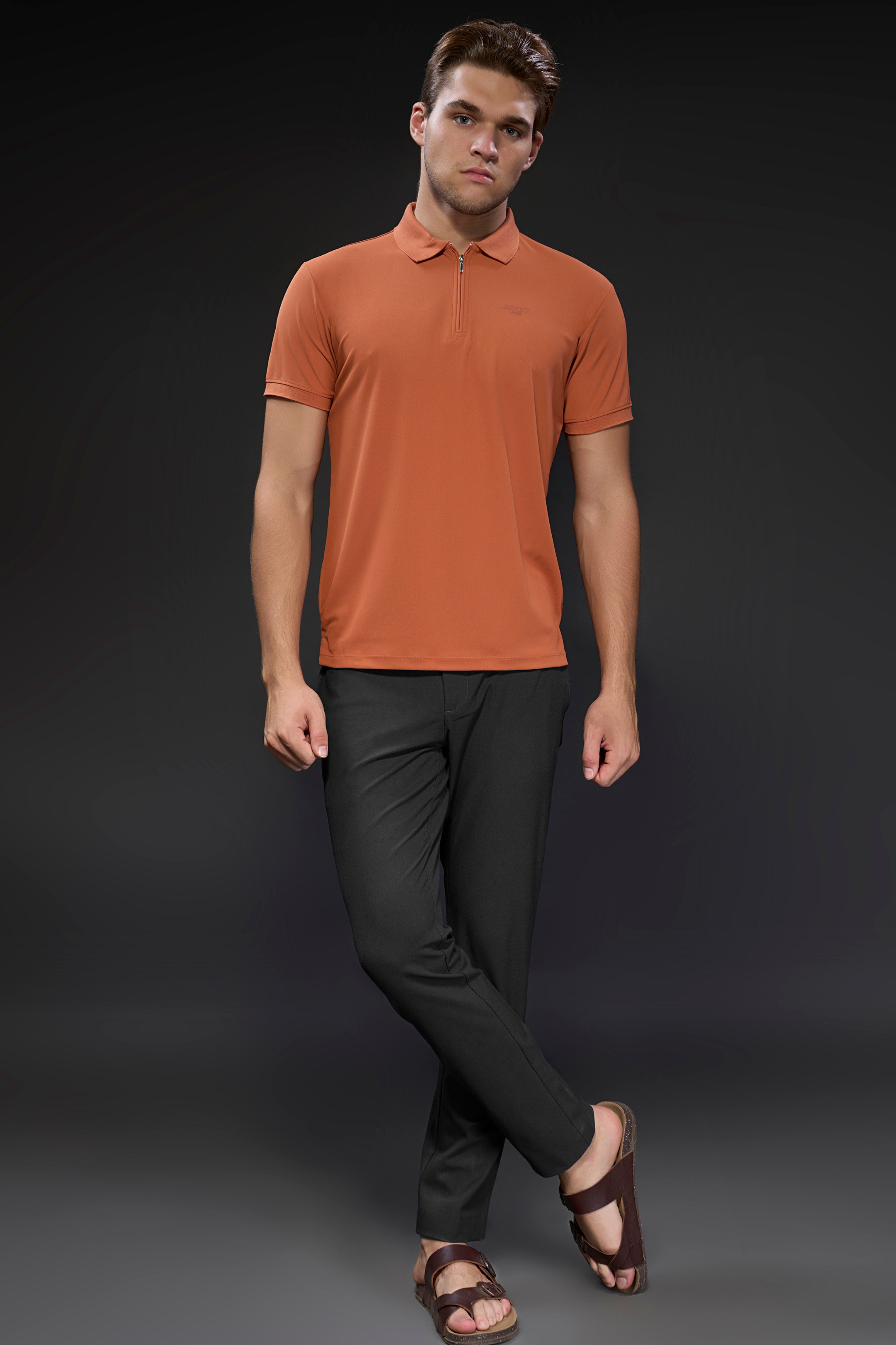 Rust Orange 365 Days Y2K Polo T-shirt