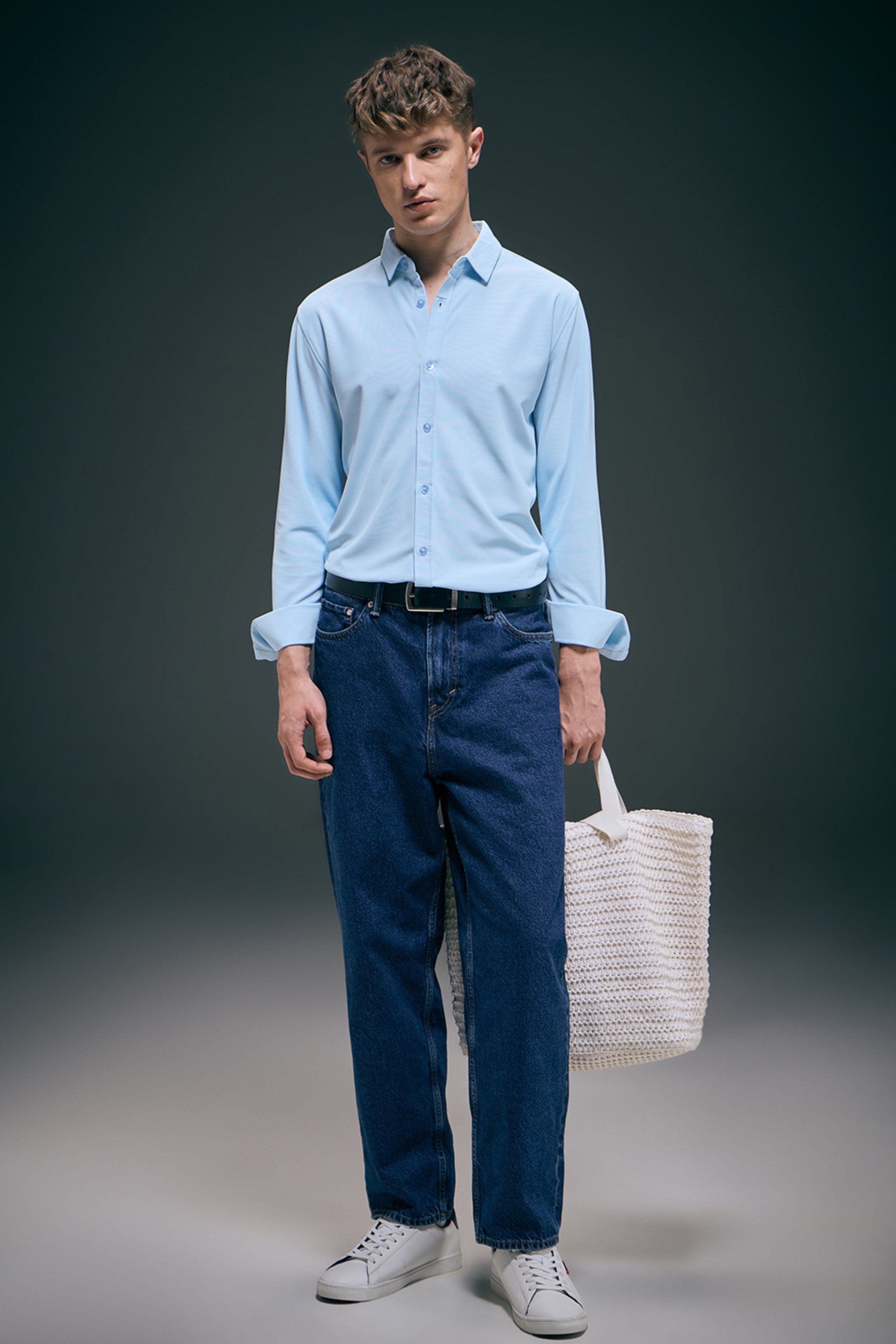 Powder Blue Smart Tech Full Sleeve Shirt