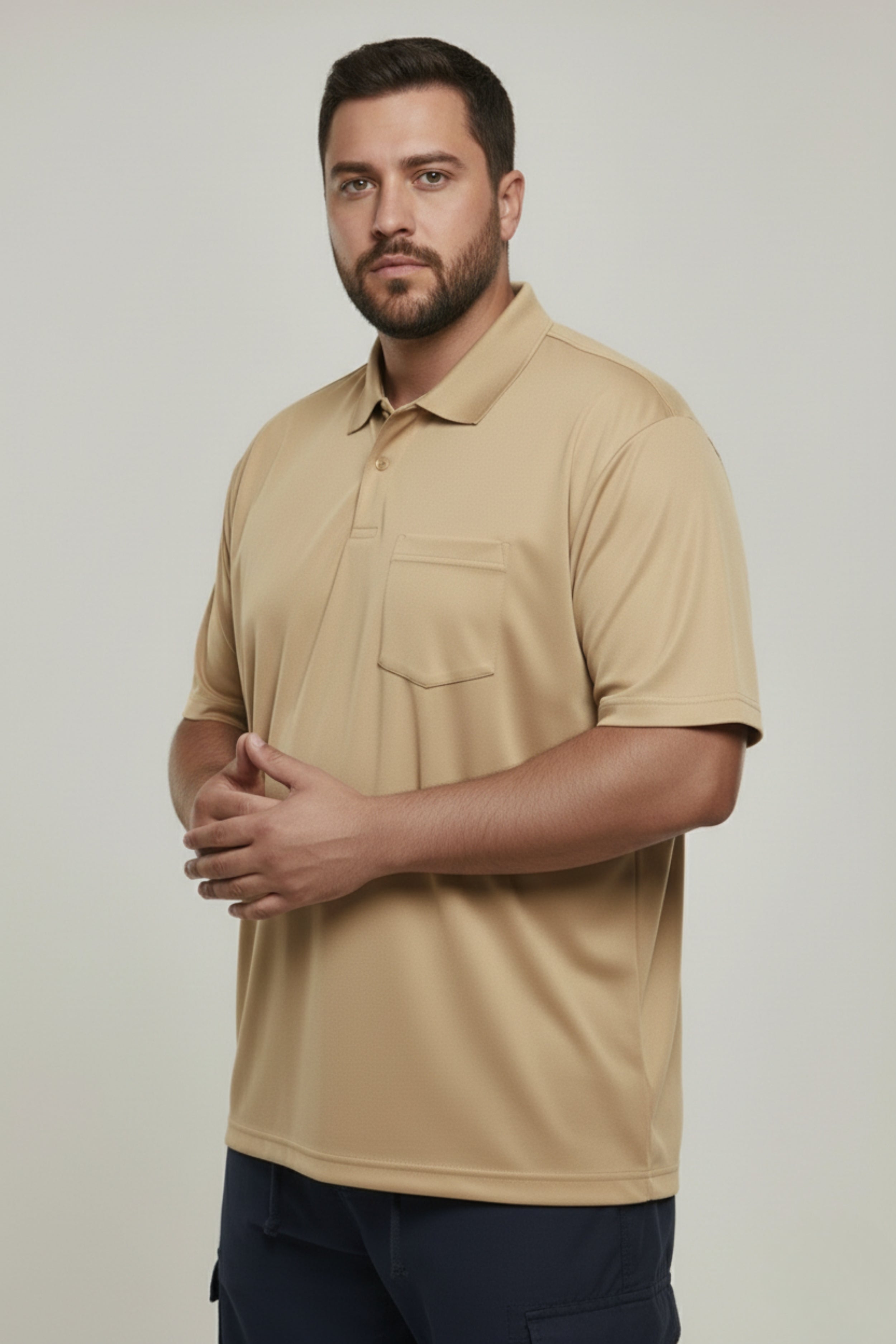 Light Yellow  - Smart Tech Pocket Polo Plus Size