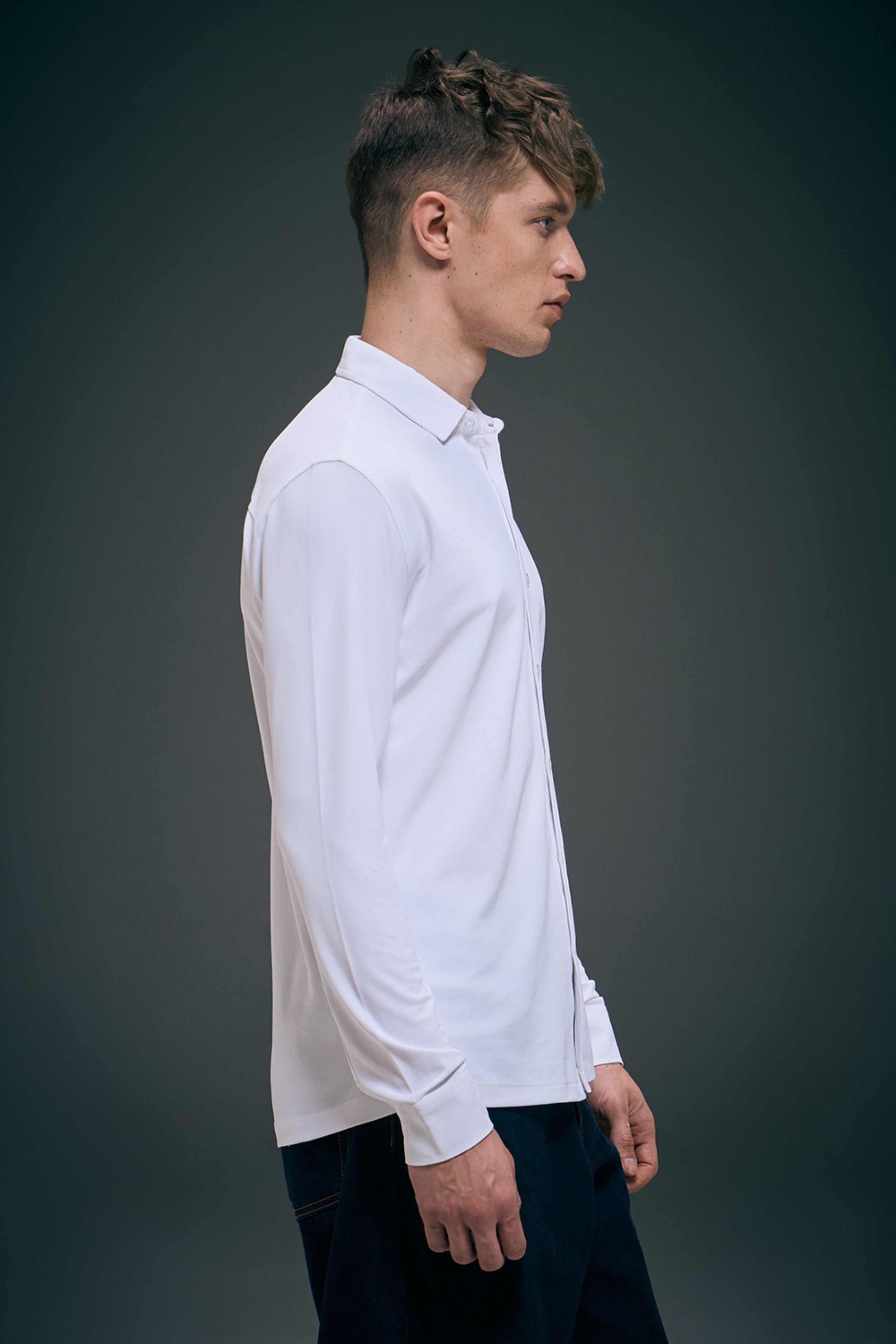 White Smart Tech Full Sleeve Shirt