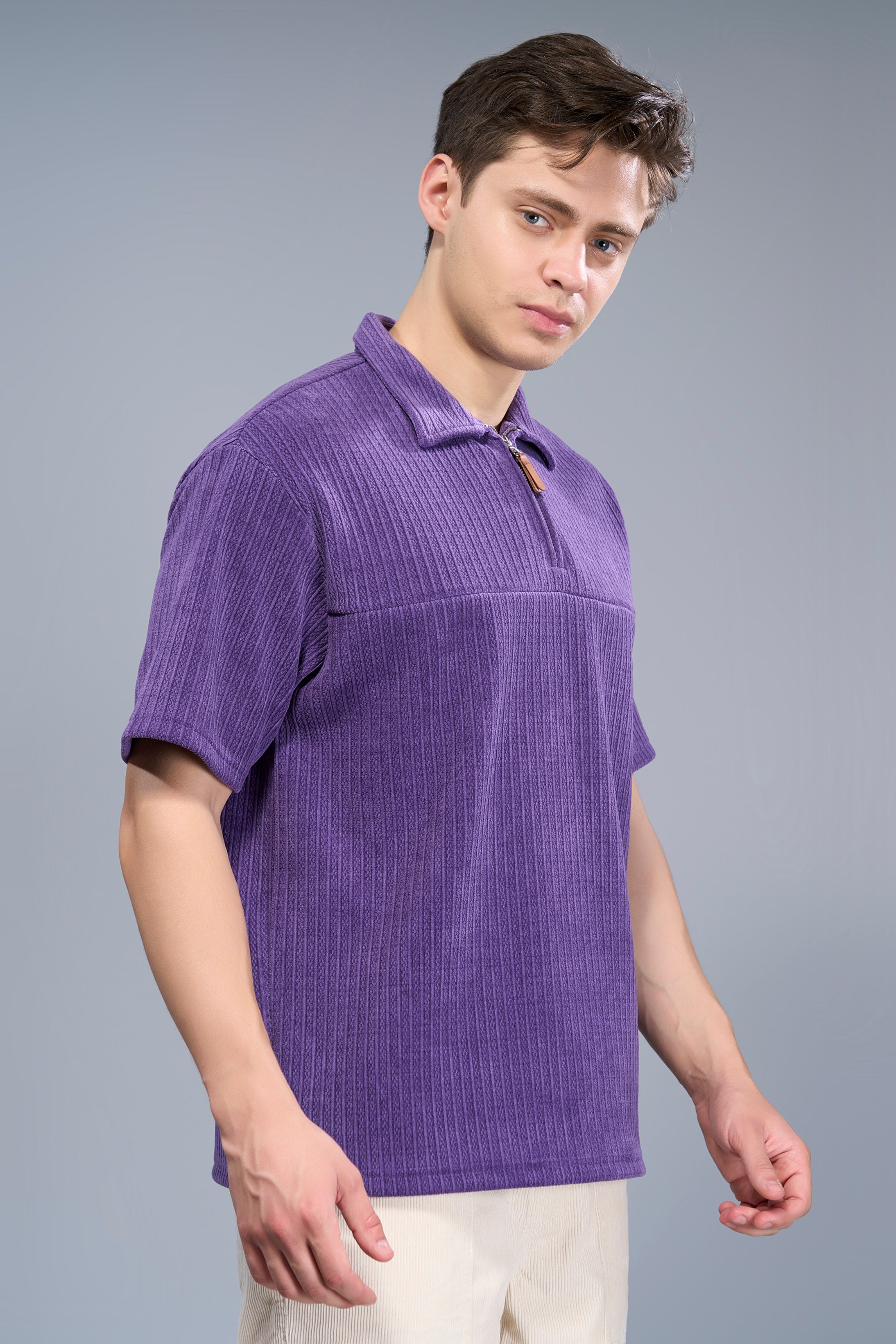 Mauve - Old Money Zip Polo