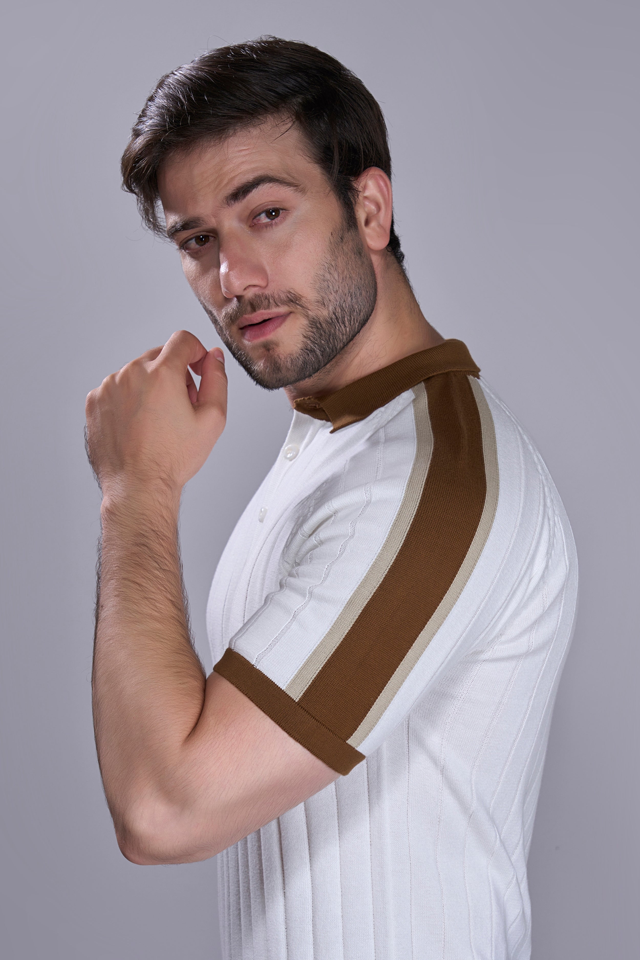 White - Luxe Knitted Polo