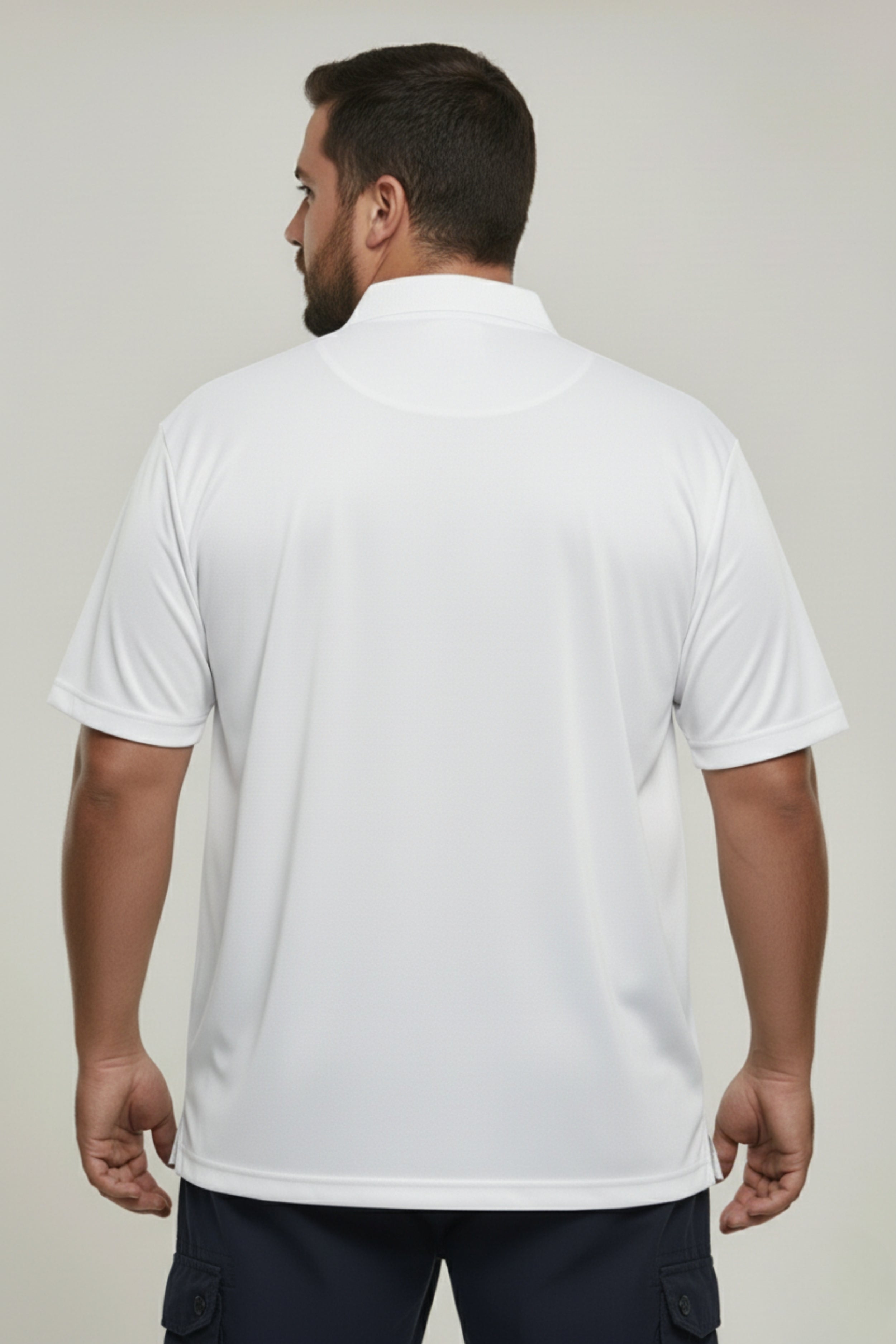White - Smart Tech Pocket Polo Plus Size