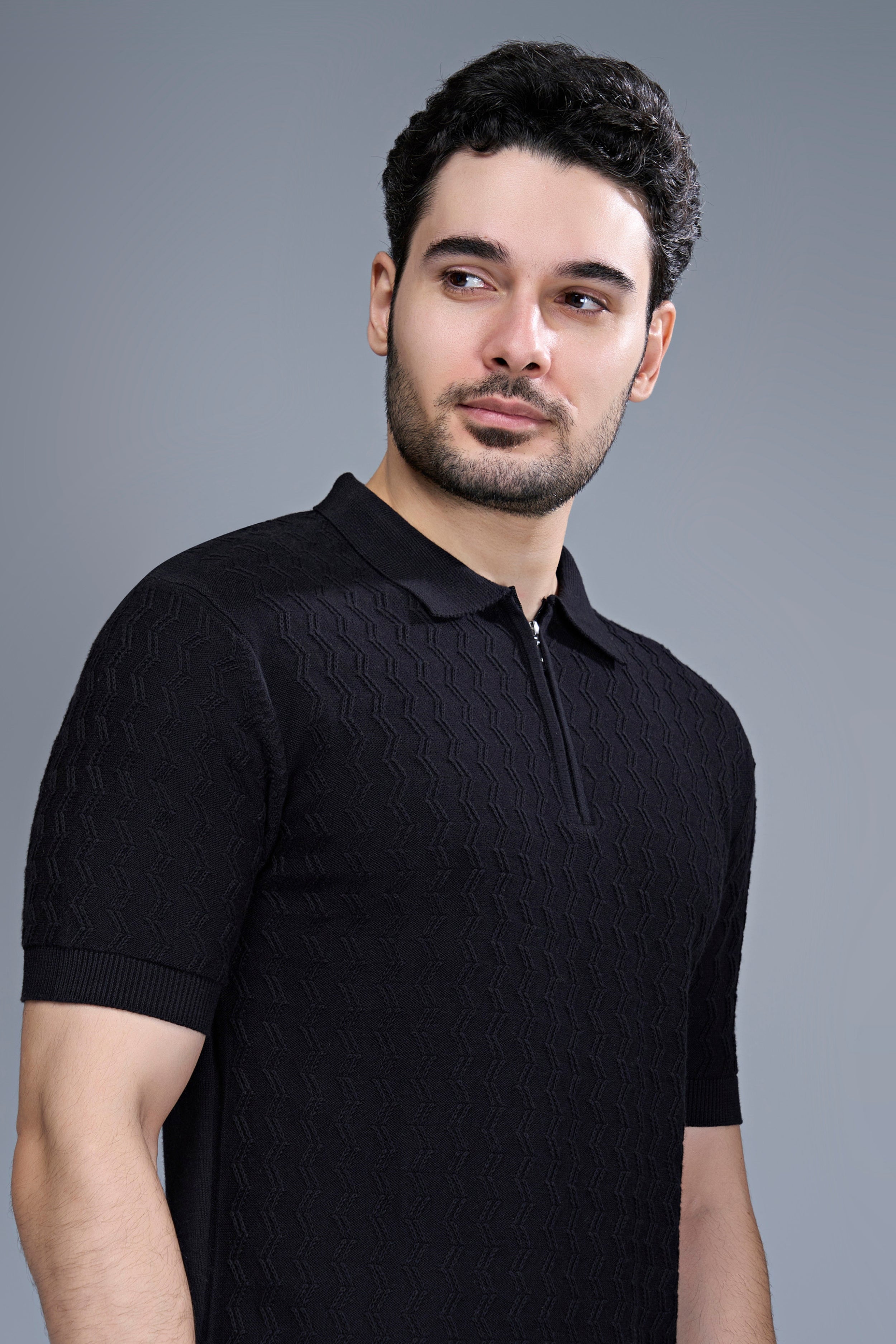 Black - Luxe Knitted Polo