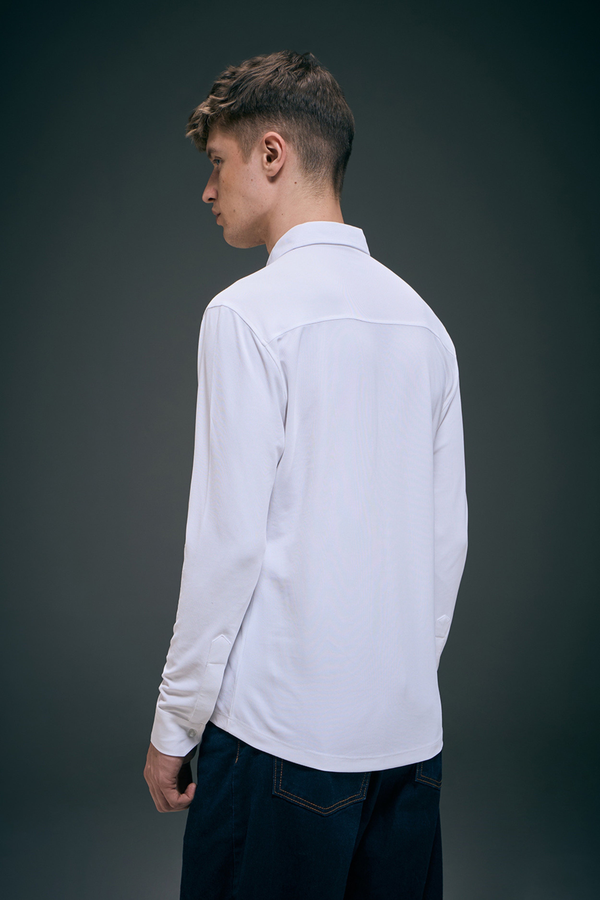 White Smart Tech Full Sleeve Shirt