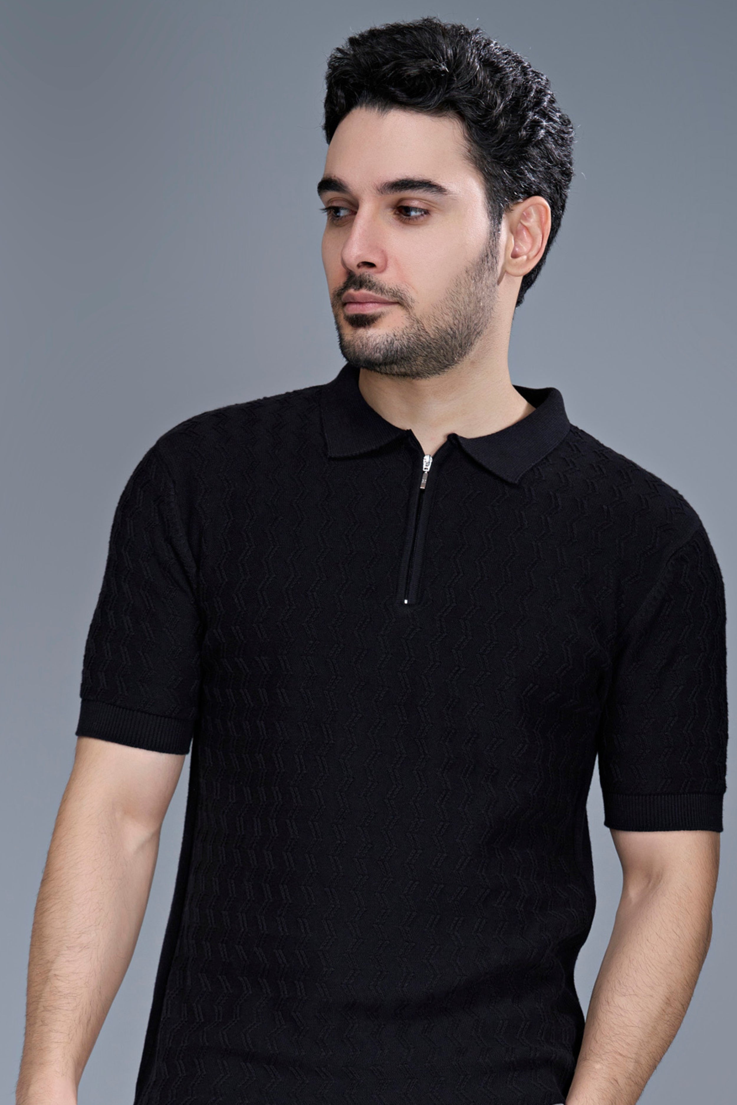 Black - Luxe Knitted Polo
