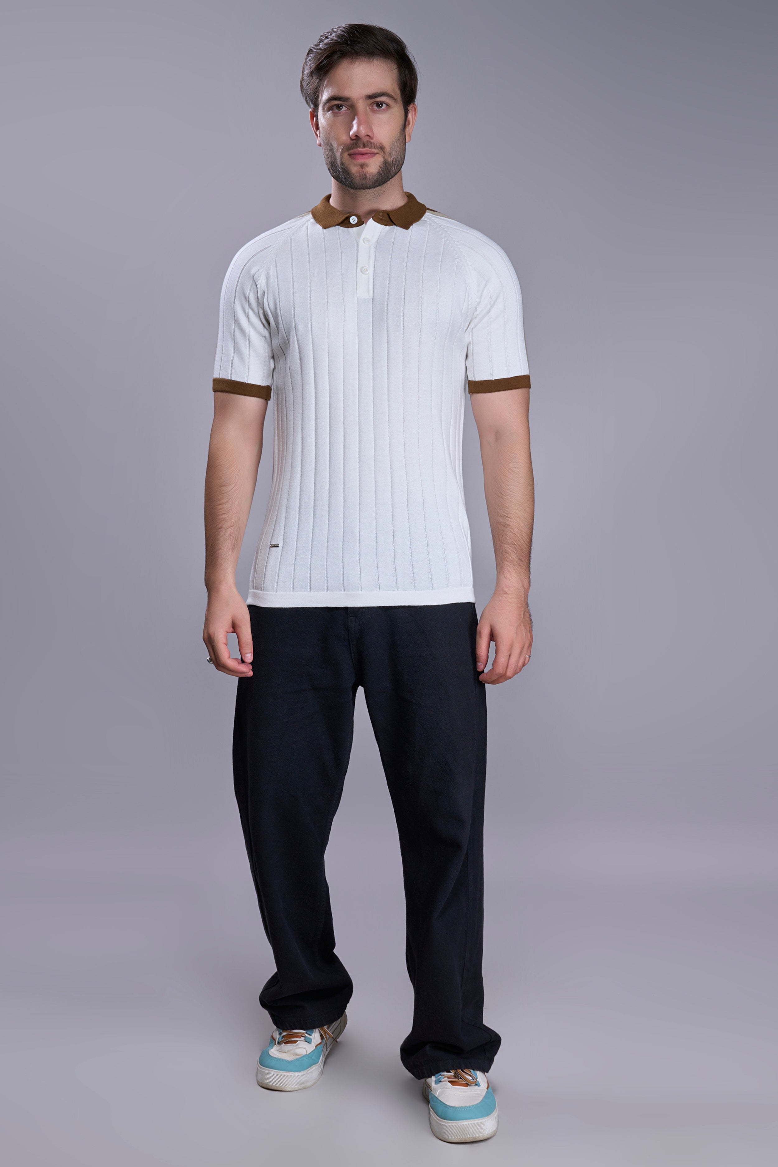 White - Luxe Knitted Polo