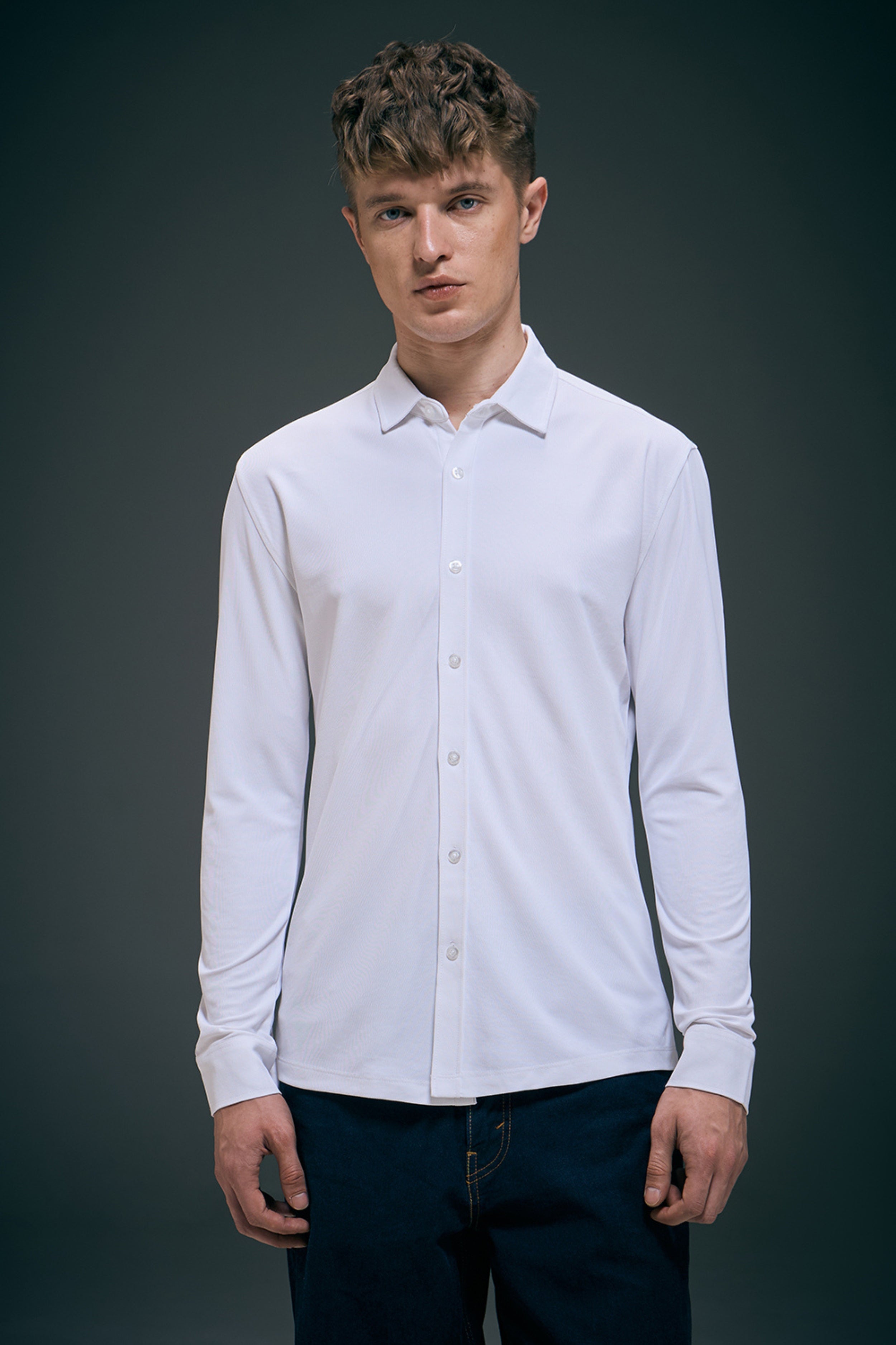 White Smart Tech Full Sleeve Shirt