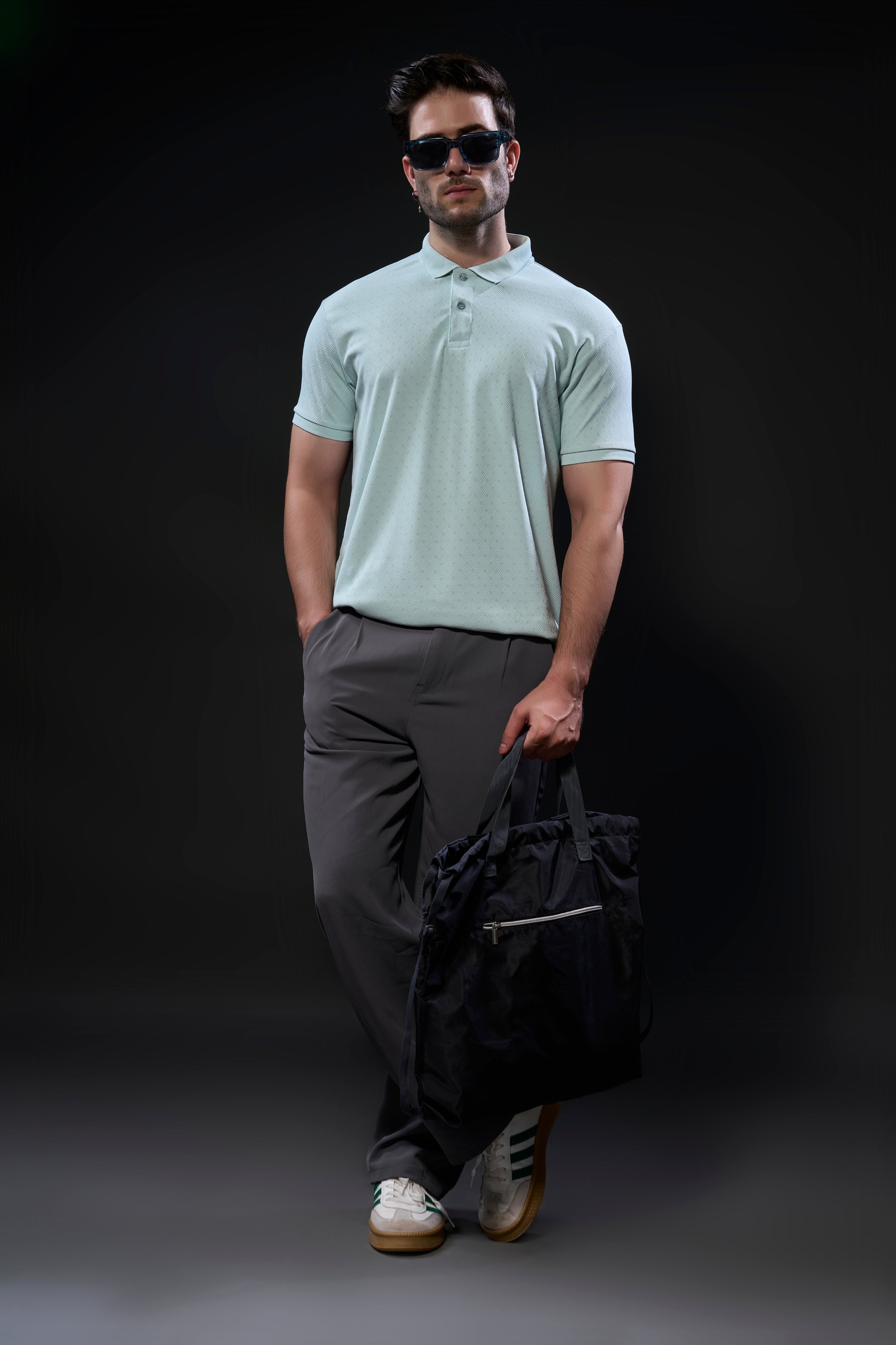 Coral Blue - Structure Knit Smart Tech Polo