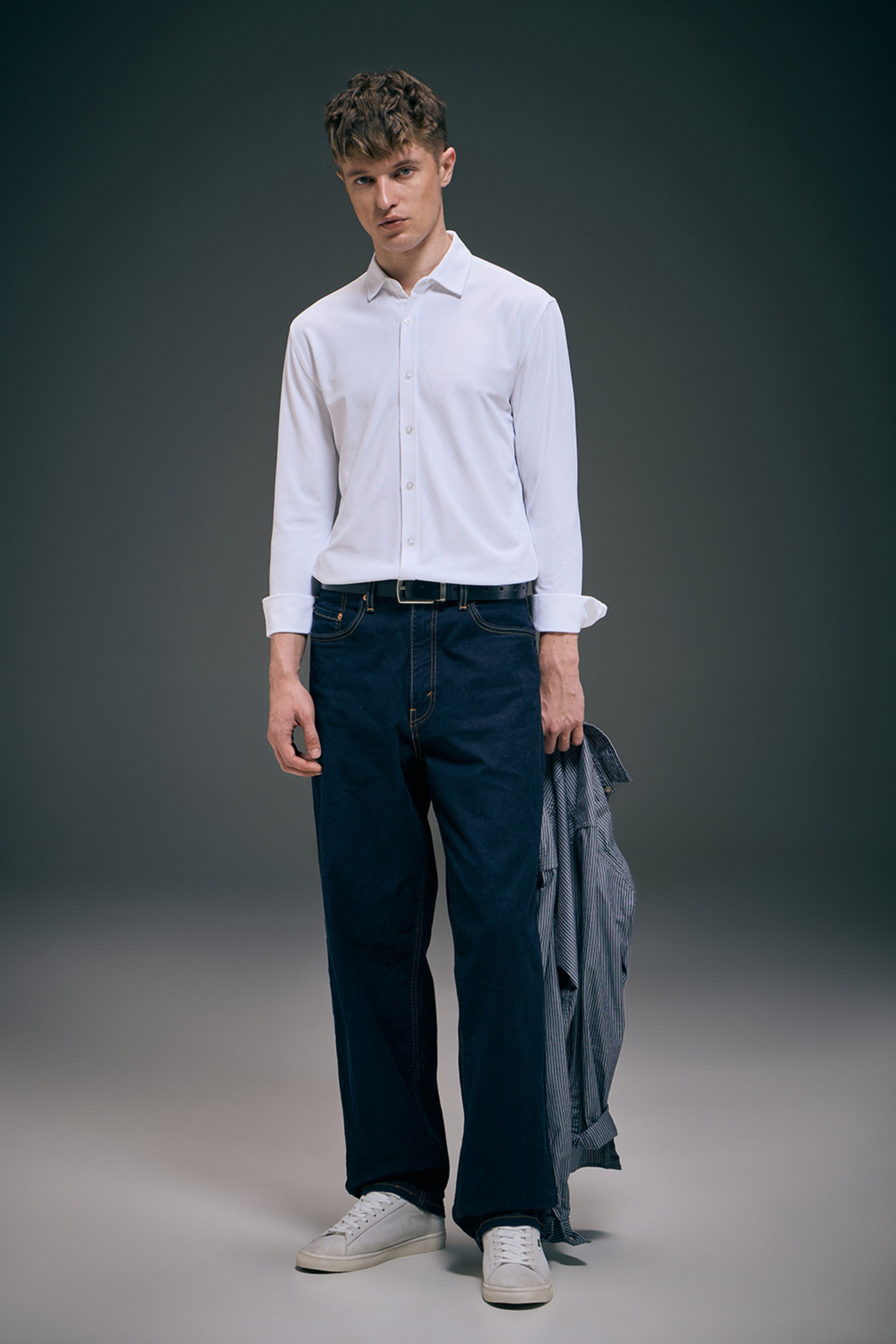 White Smart Tech Full Sleeve Shirt