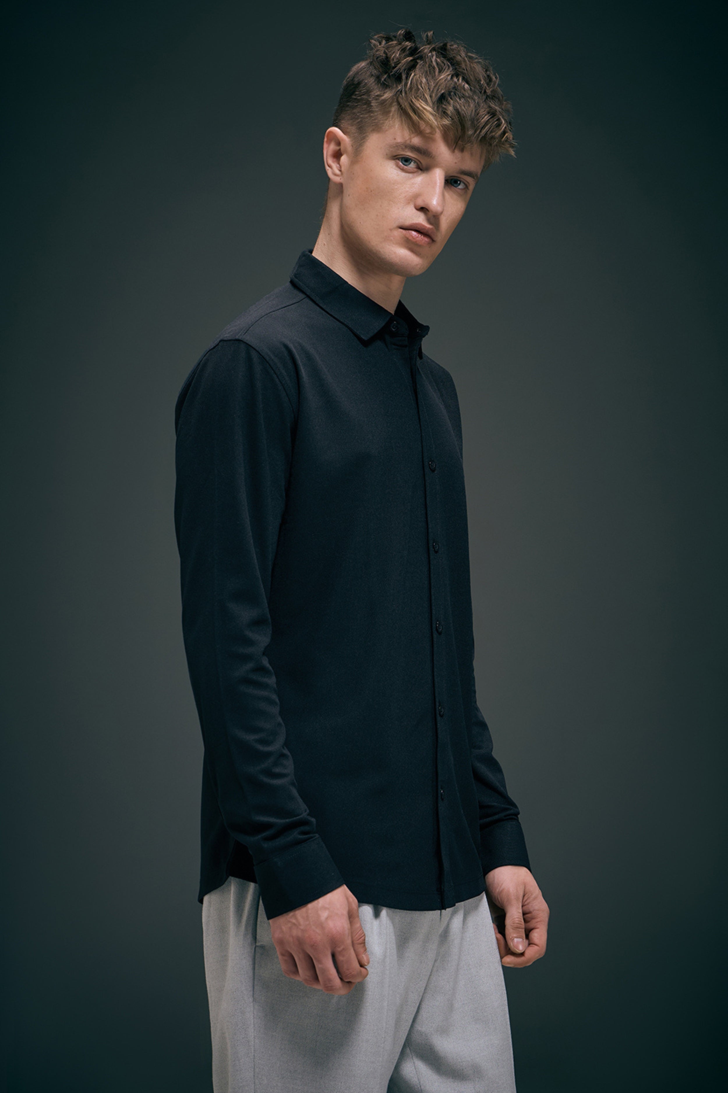 Black Smart Tech Full Sleeve Shirt