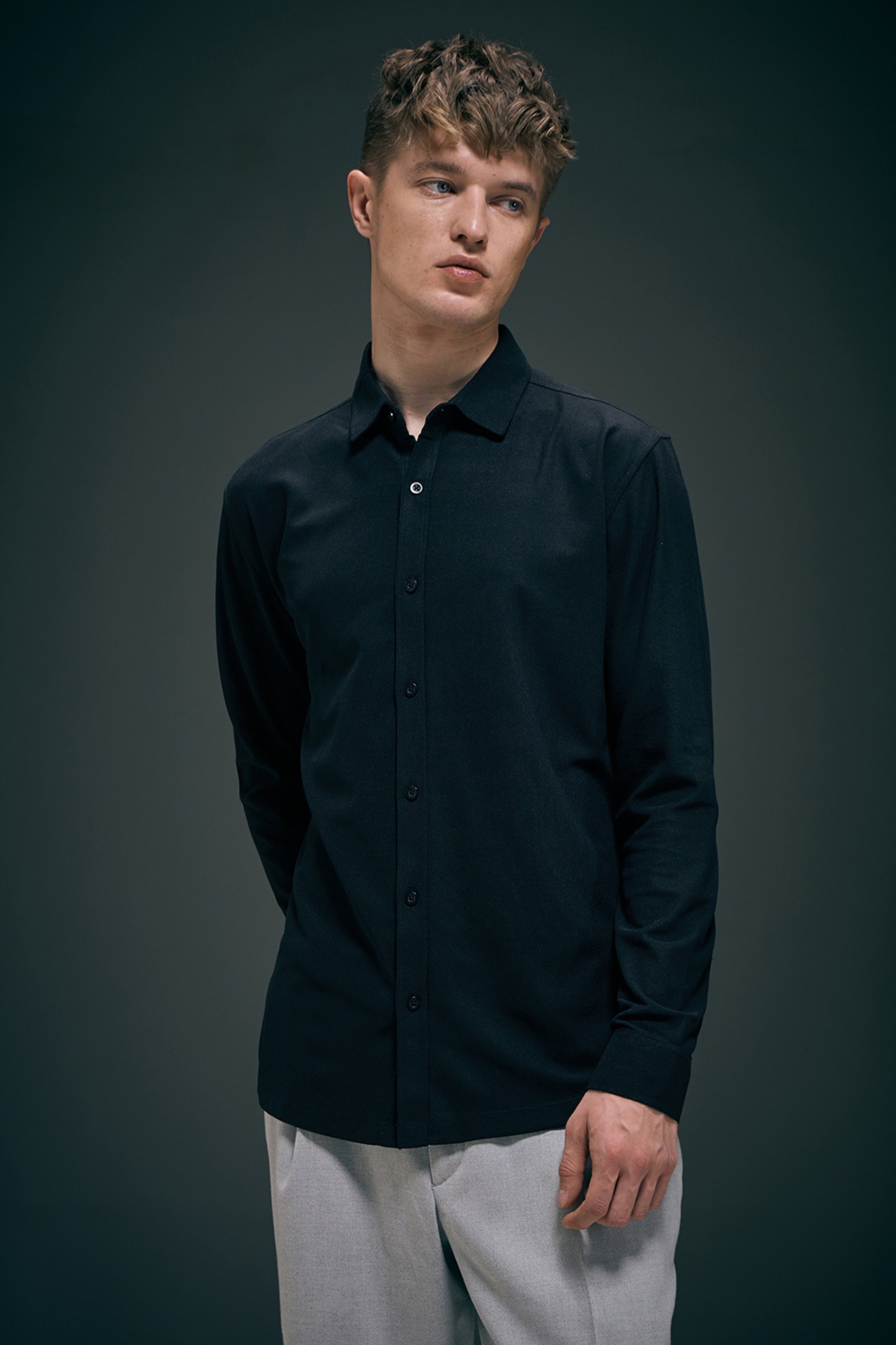Black Smart Tech Full Sleeve Shirt