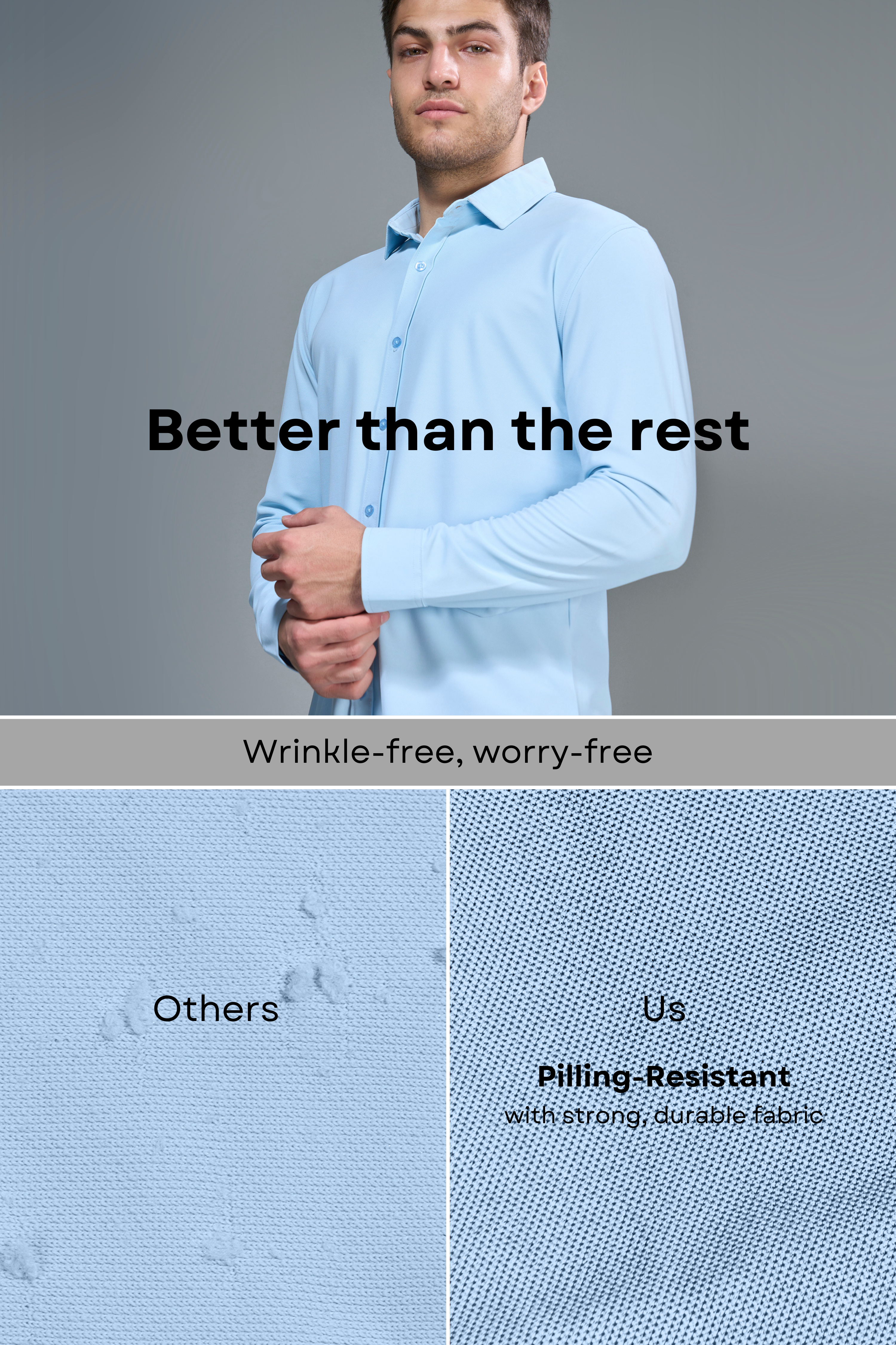 Powder Blue Smart Tech Full Sleeve Shirt