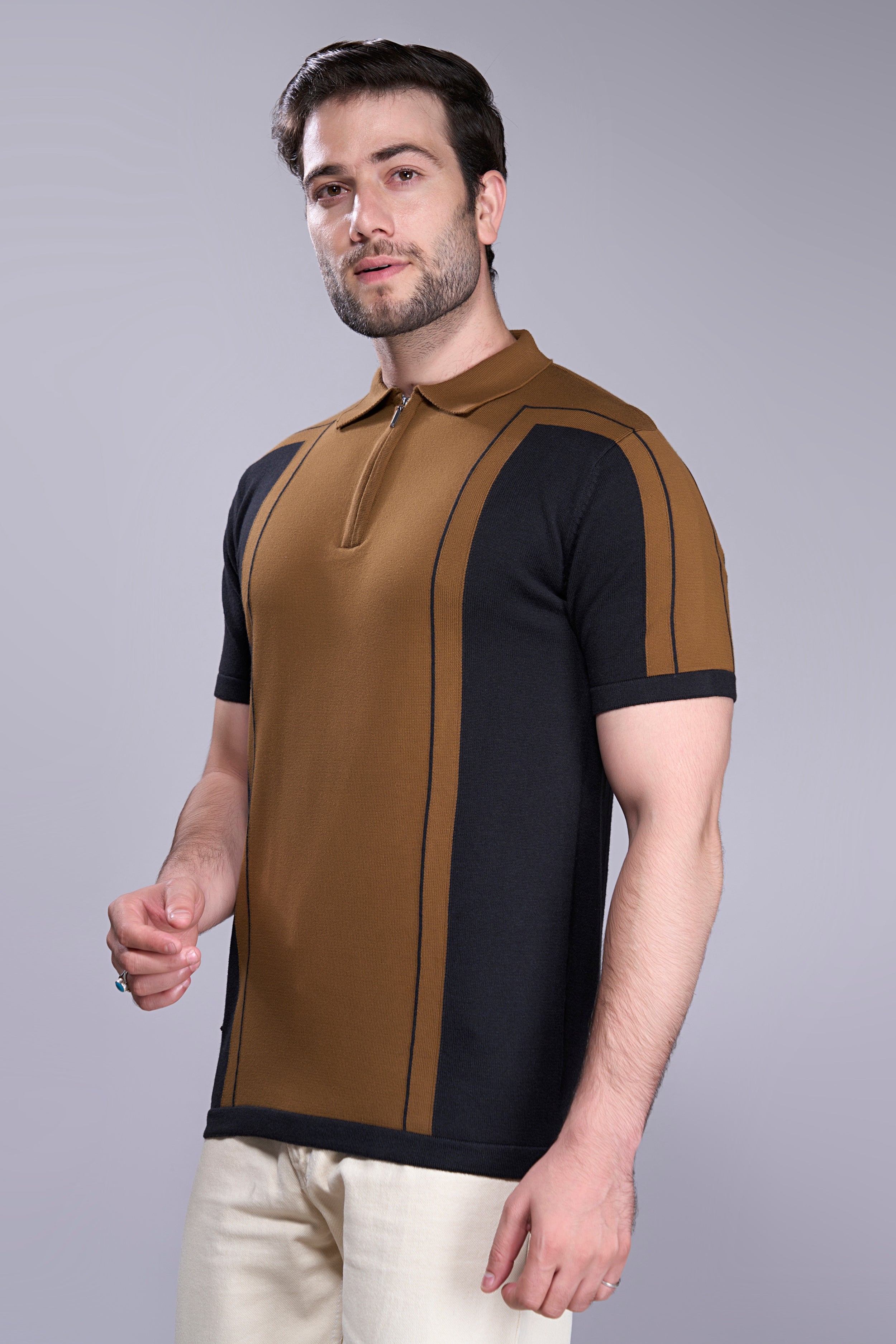 Hot Brown - Luxe Knitted Polo