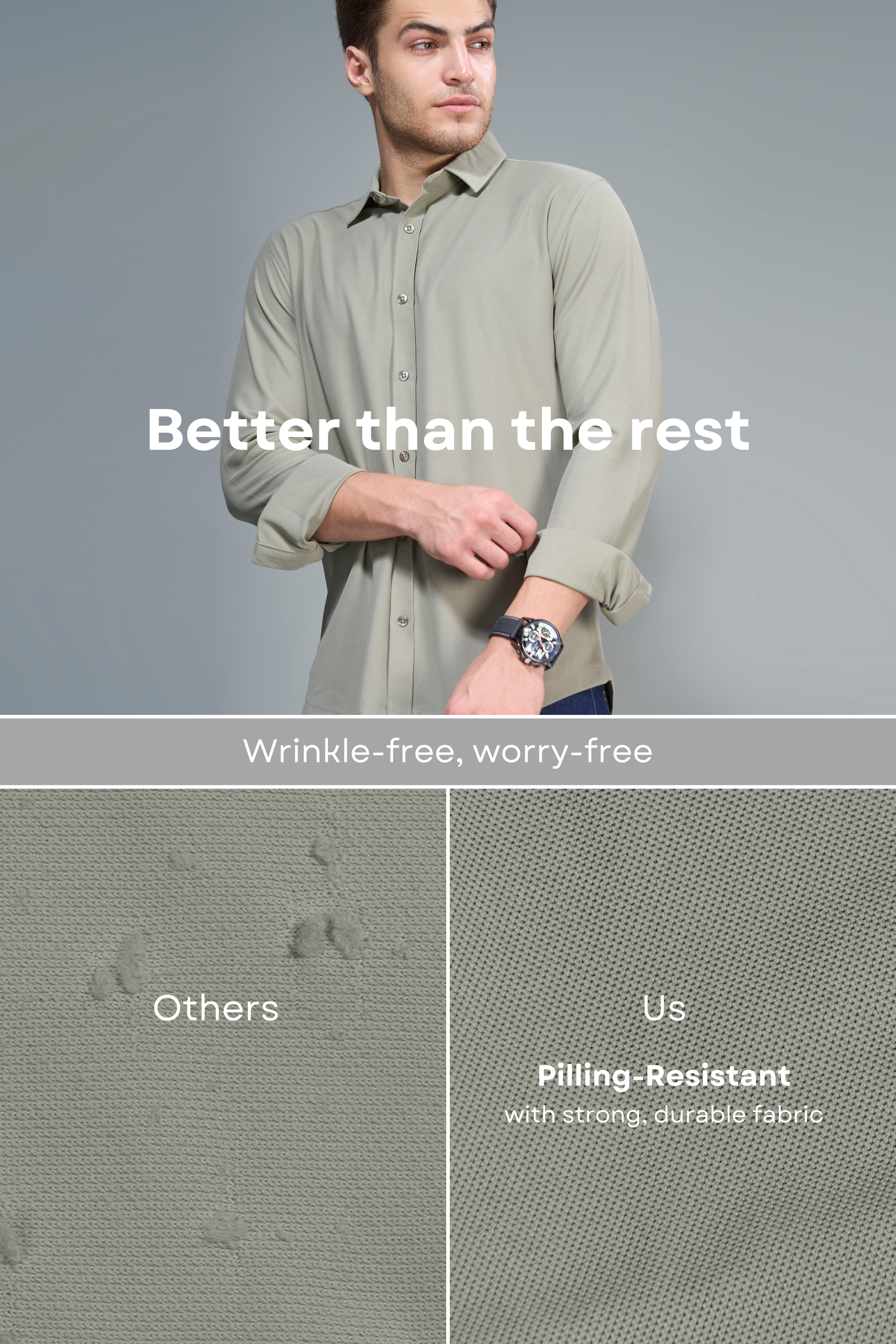 Olive Smart Tech Full Sleeve Shirt