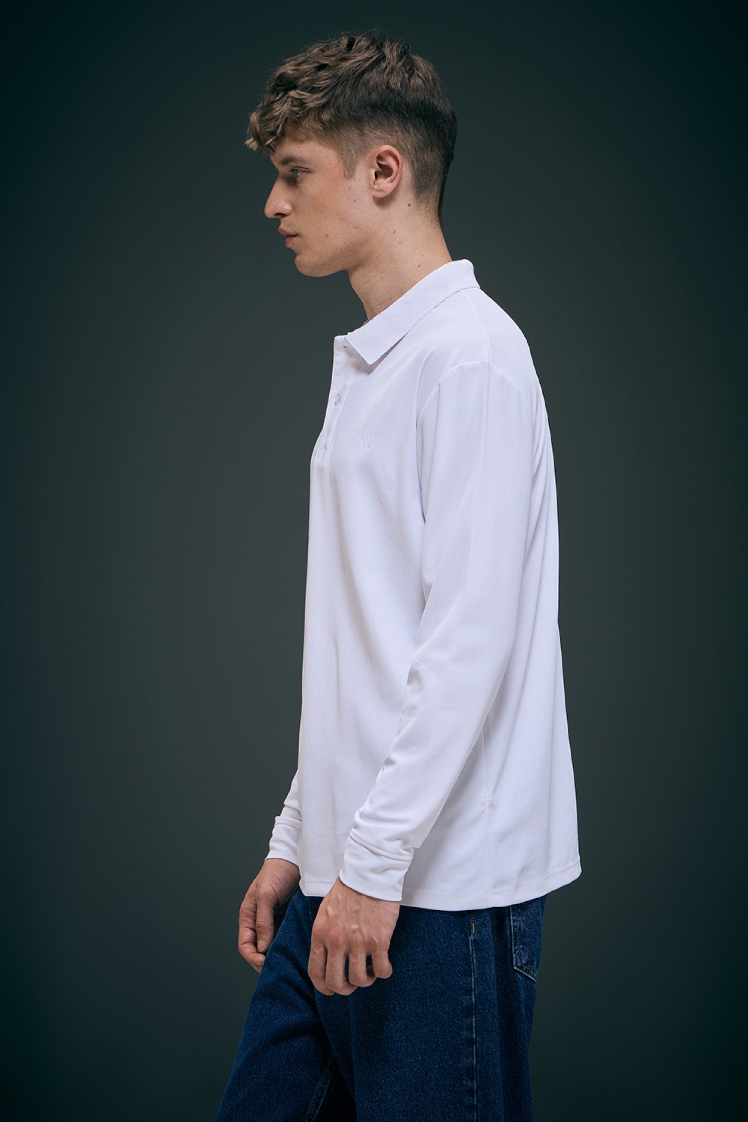 White Full Sleeve Smart Tech Polo
