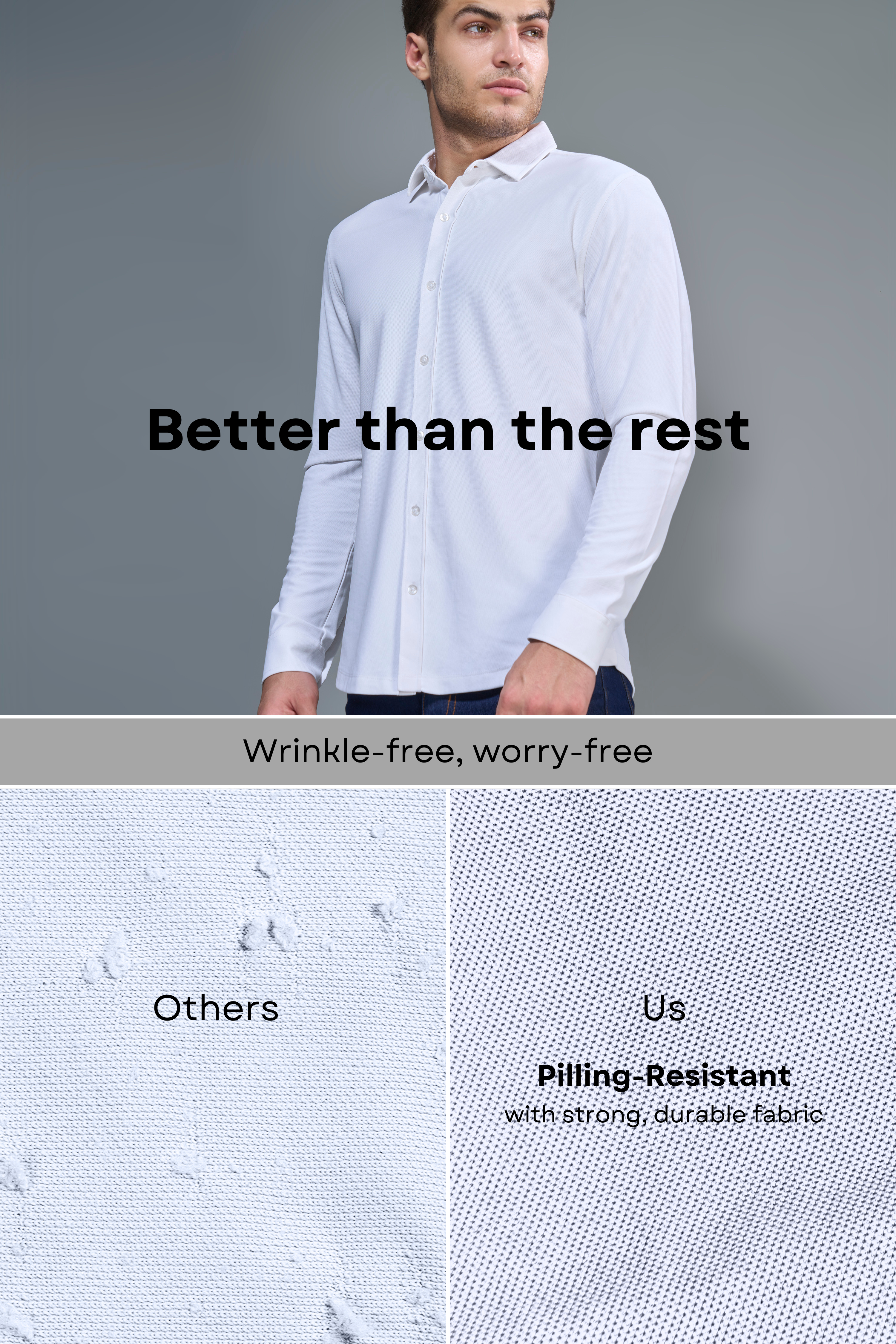 White Smart Tech Full Sleeve Shirt
