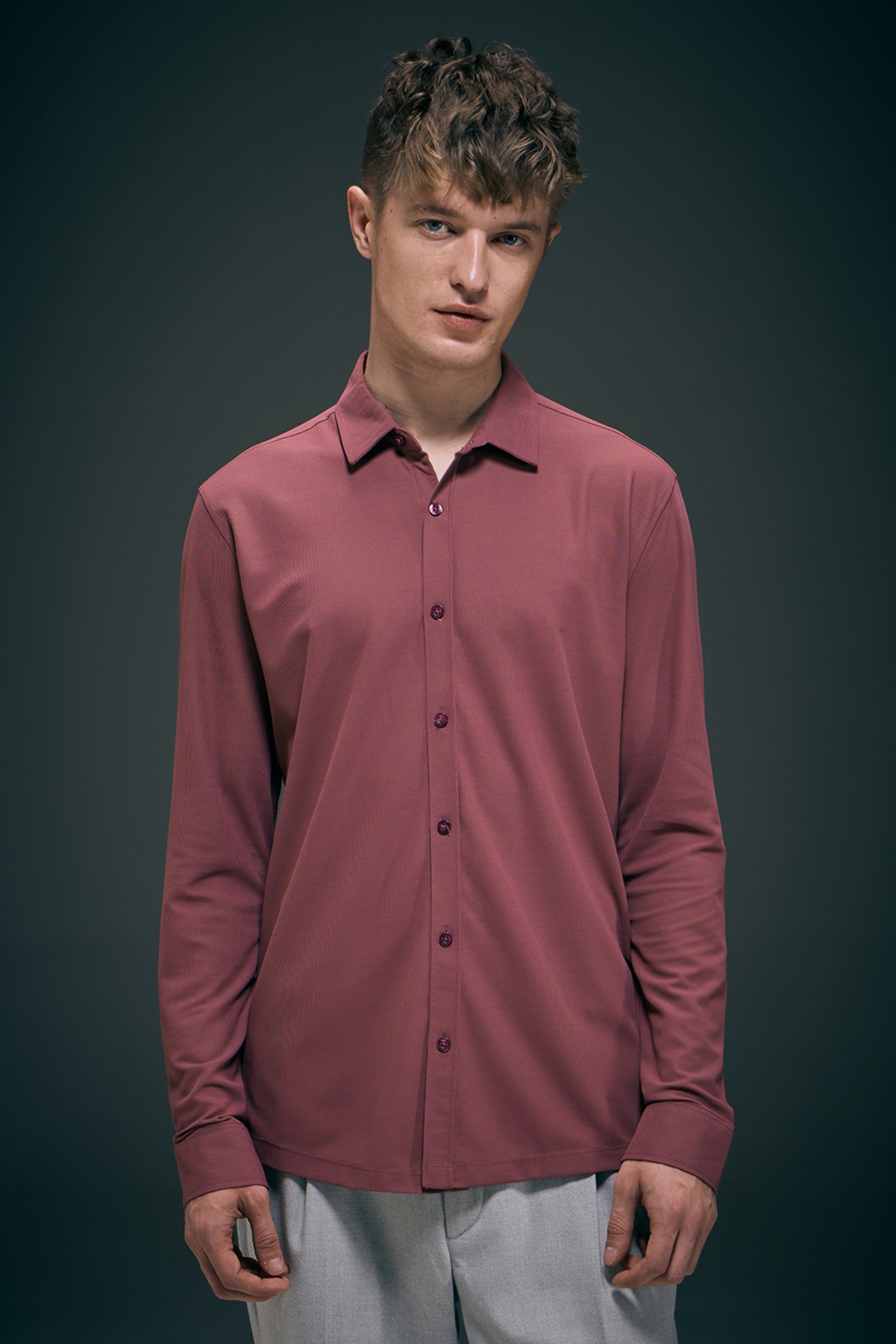 Maroon Smart Tech Full Sleeve Shirt