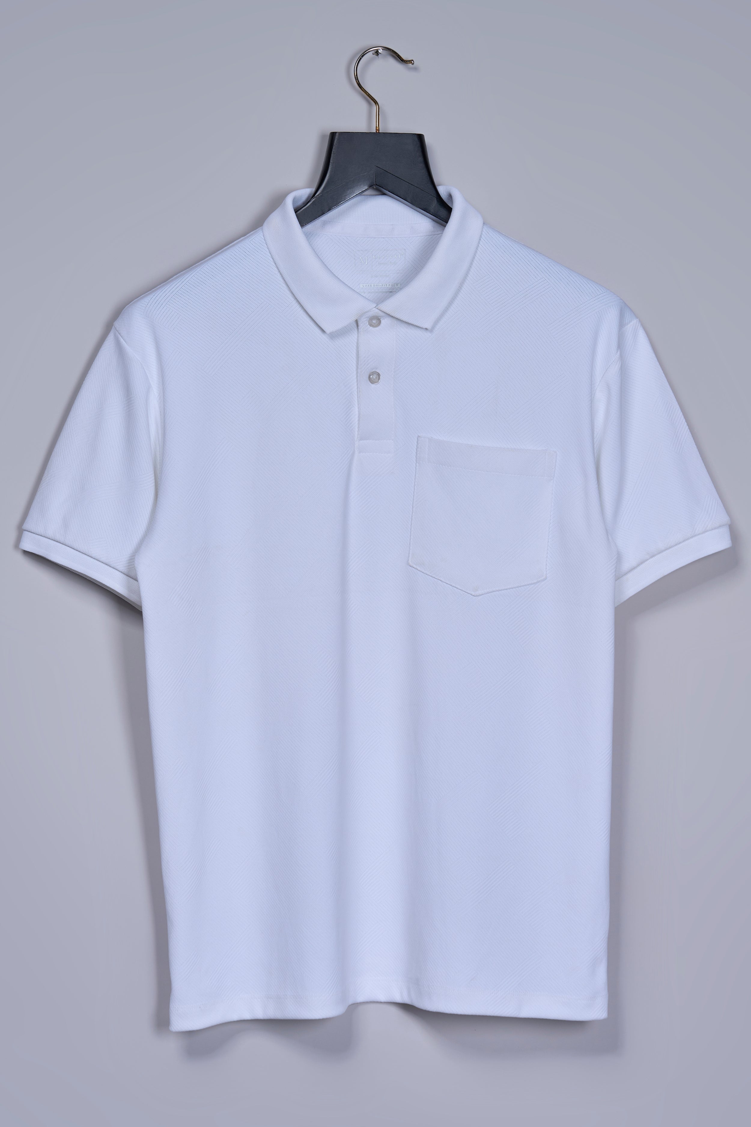White - Structure Knit Pocket Polo