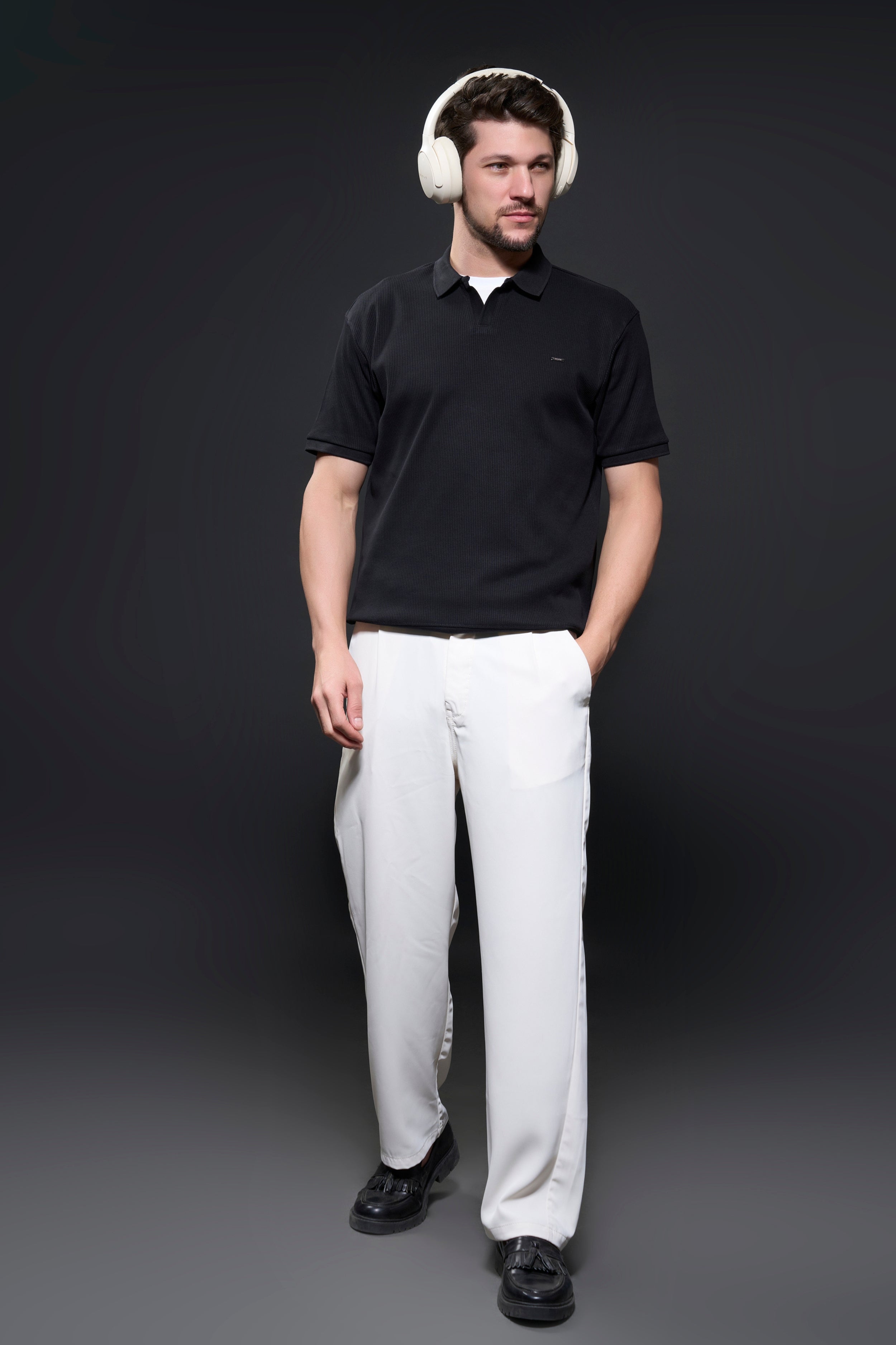 Old Money Knit Polo - Black